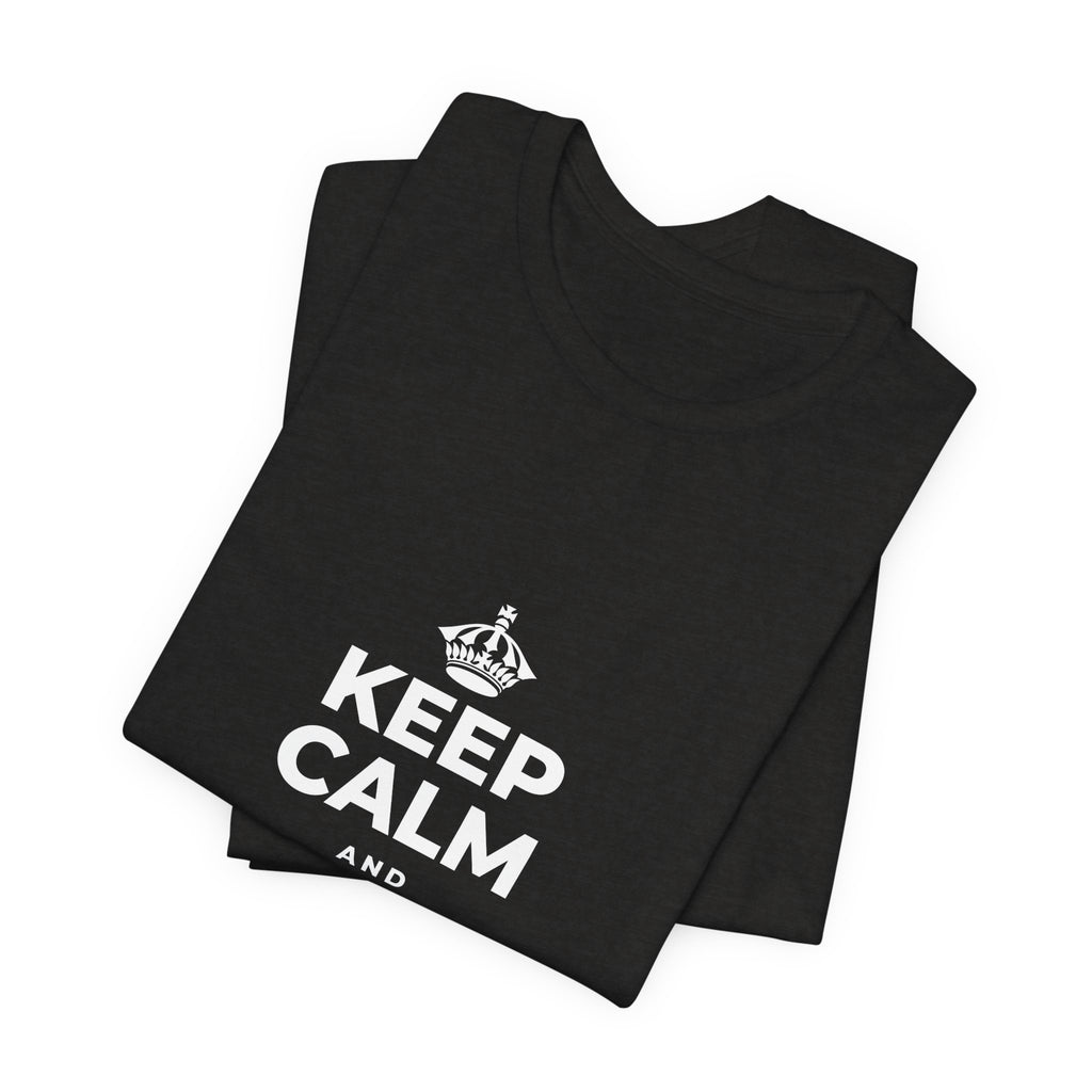 KEEP CALM AND CHASE GREATNESS T-Shirt (Soft Cream–Heather Mauve)