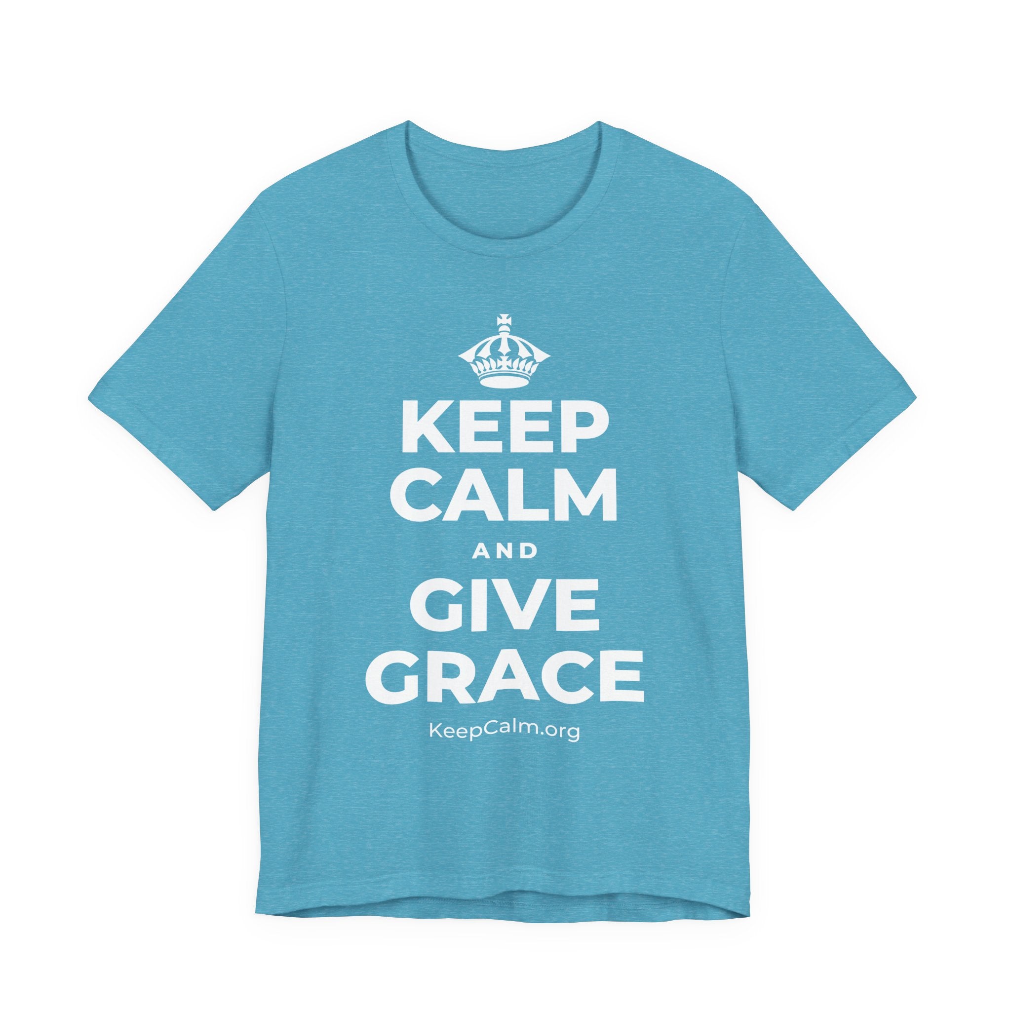 KEEP CALM AND GIVE GRACE T-Shirt (Soft Cream–Heather Mauve)