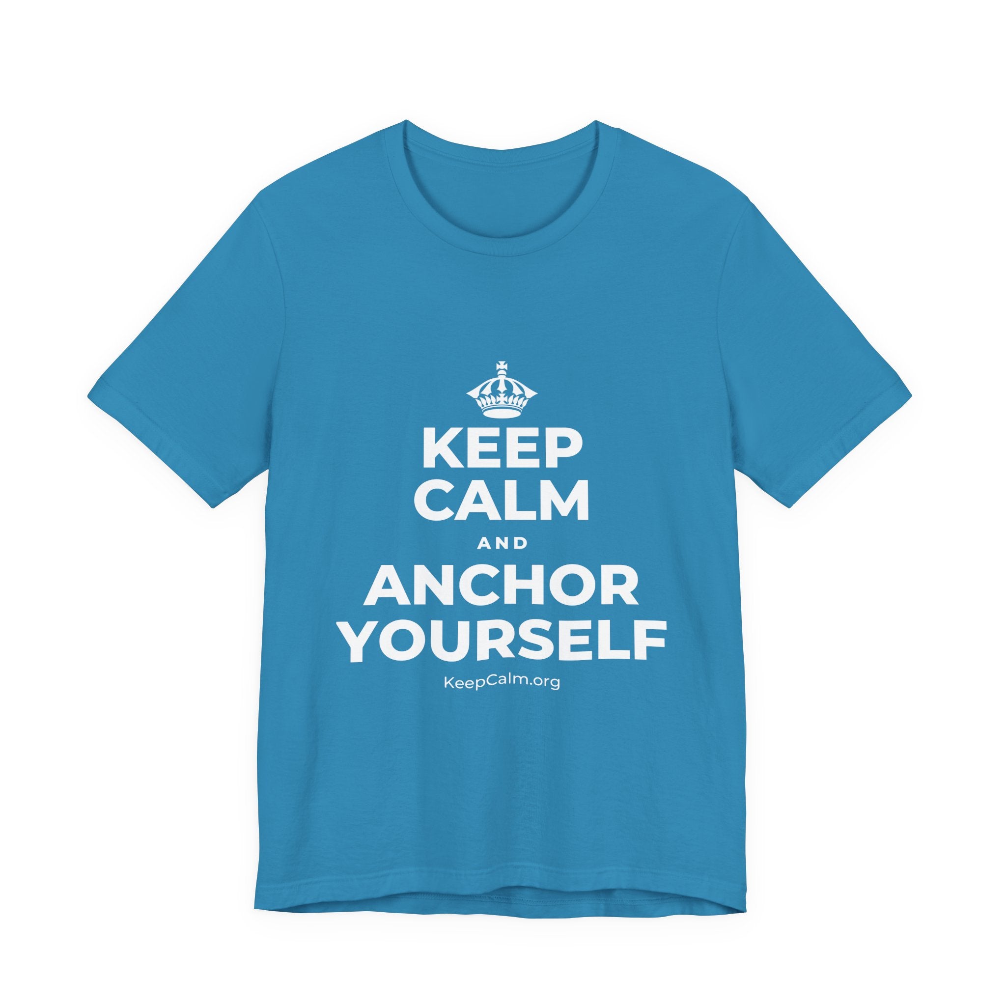 KEEP CALM AND ANCHOR YOURSELF T-Shirt (White–Asphalt)