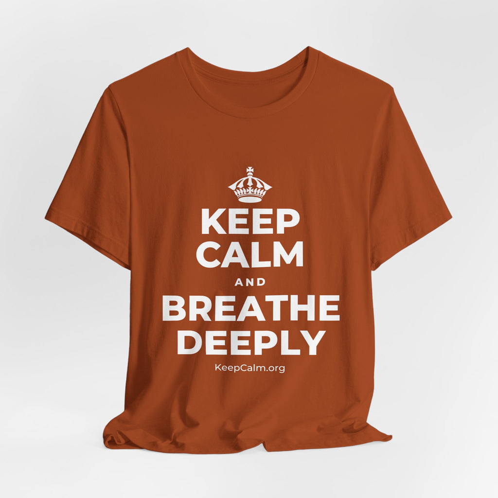 KEEP CALM AND BREATHE DEEPLY T-Shirt (Military Green–Autumn)