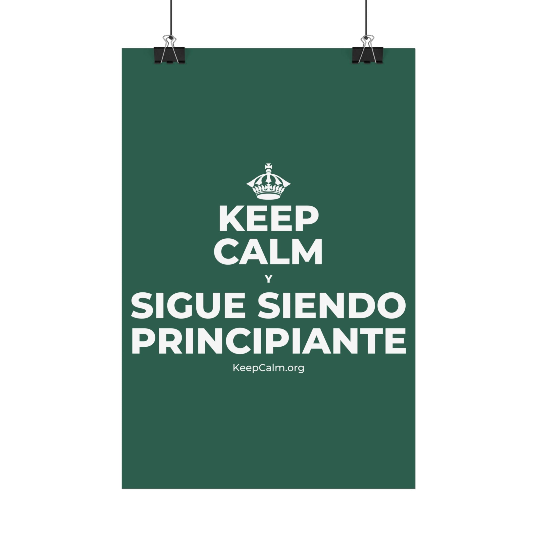 KEEP CALM Y SIGUE SIENDO PRINCIPIANTE Satin Poster
