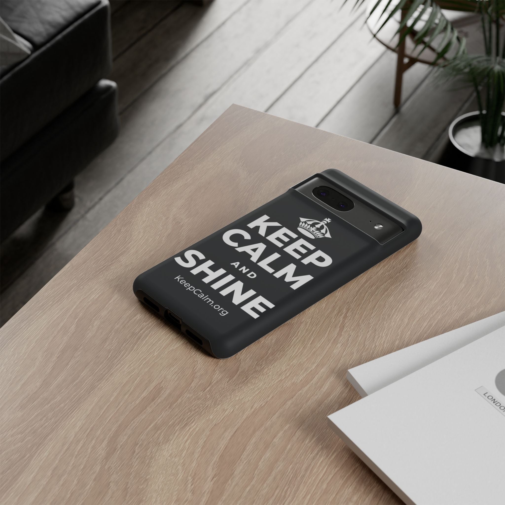 KEEP CALM AND SHINE Phone Case (Dark)