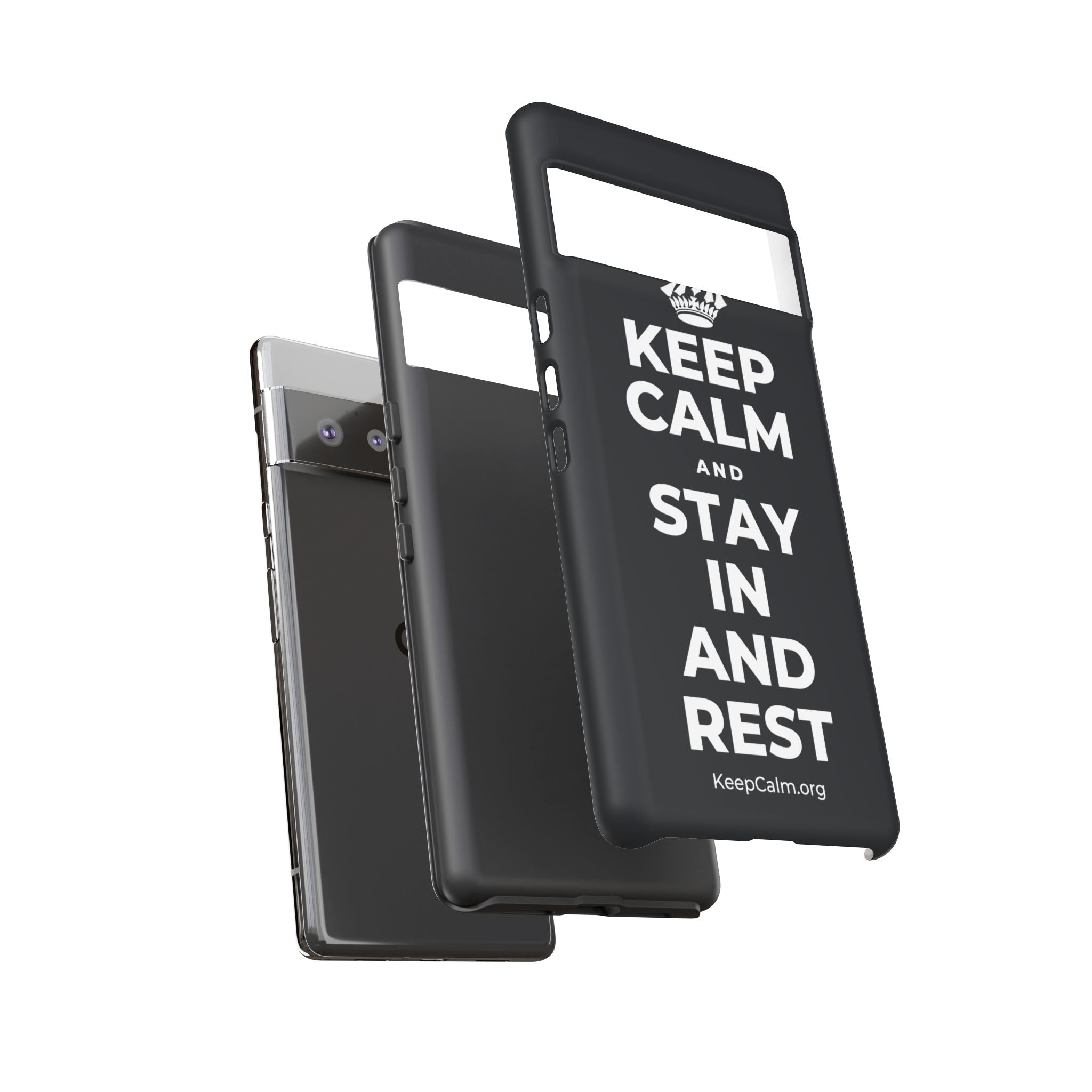 KEEP CALM AND STAY IN AND REST Phone Case (Dark)