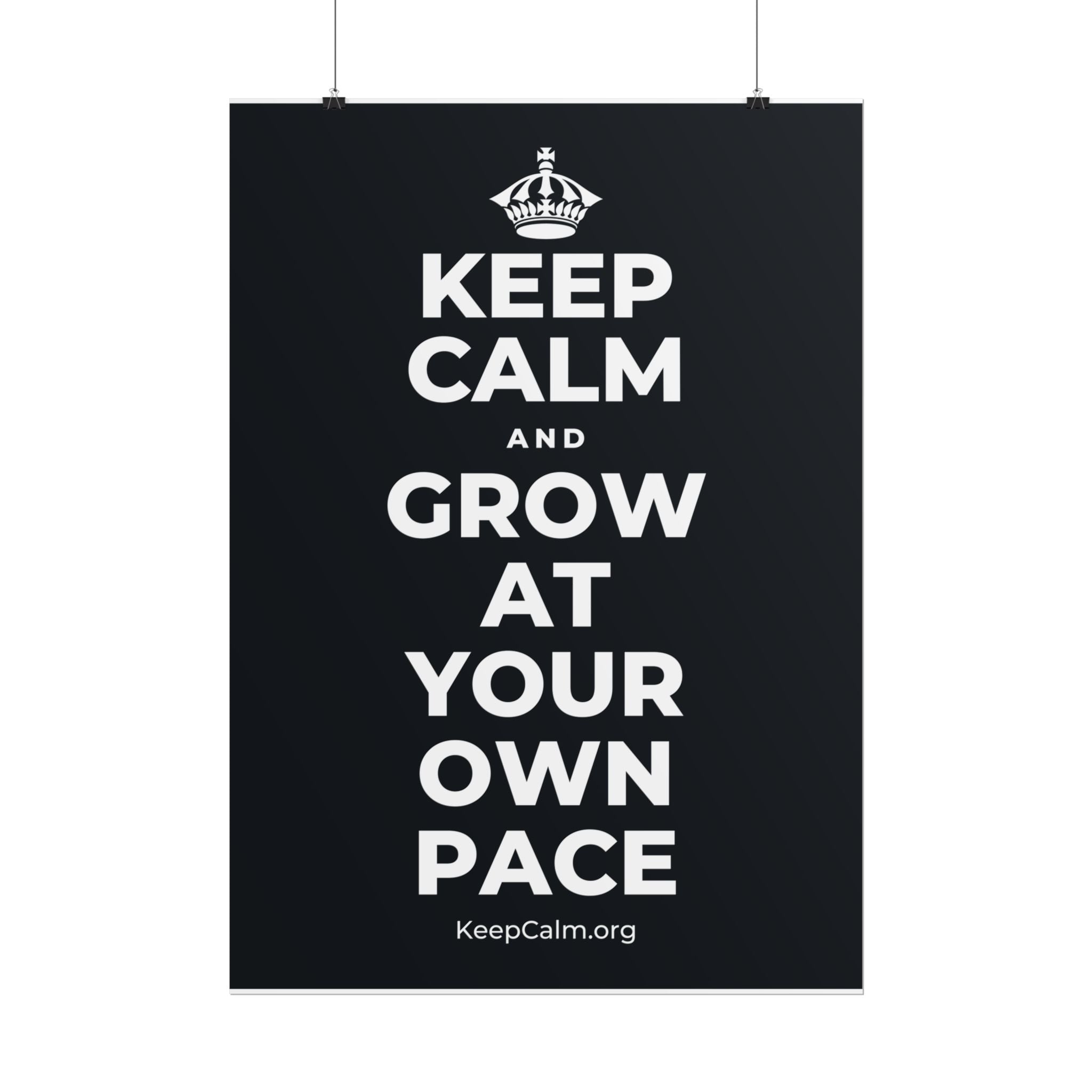 KEEP CALM AND GROW AT YOUR OWN PACE Poster (Dark)