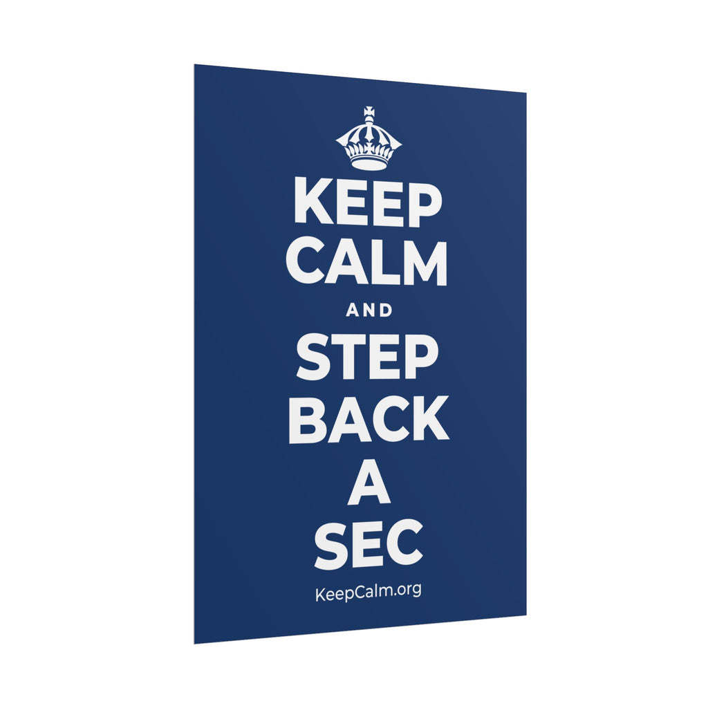 KEEP CALM AND STEP BACK A SEC Poster