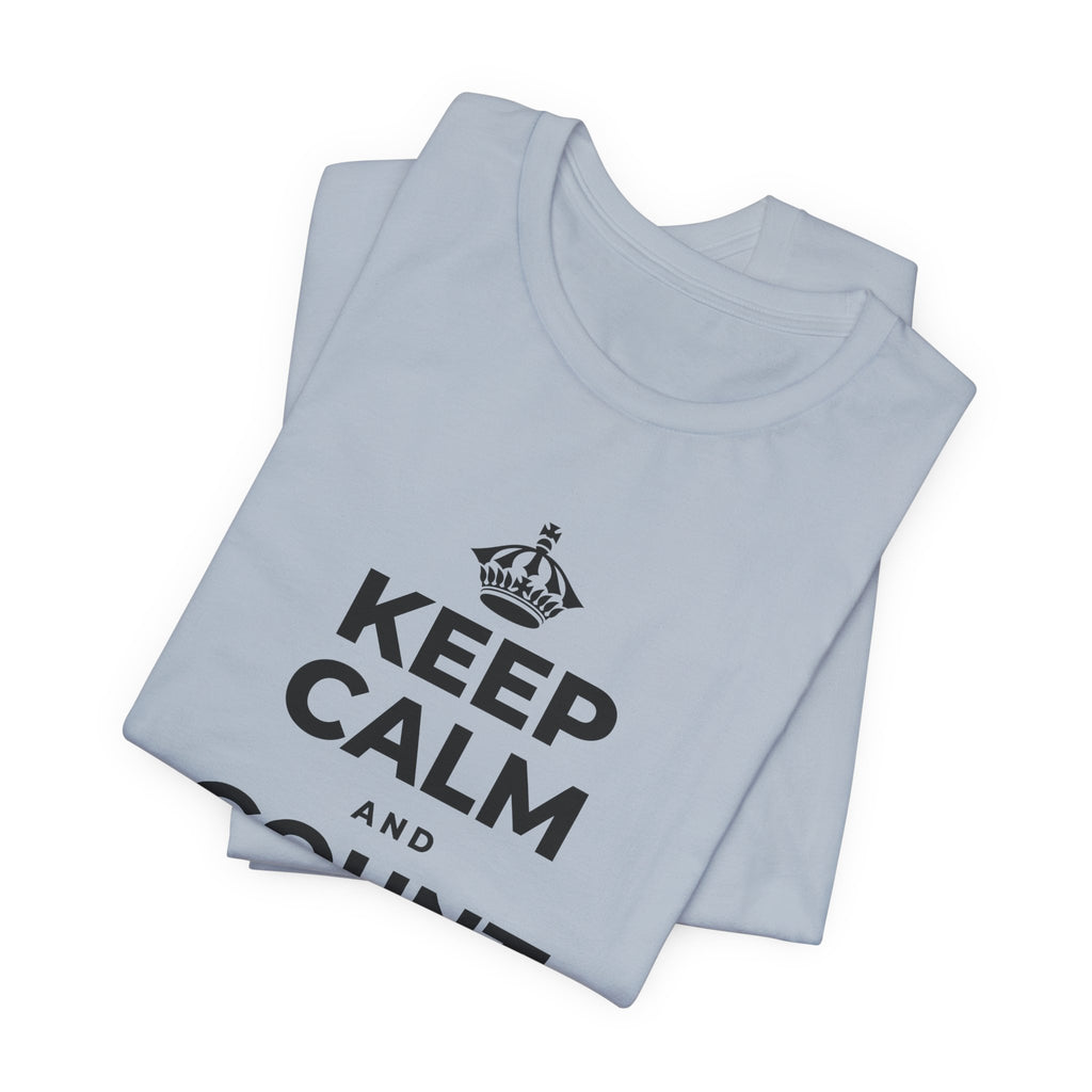 KEEP CALM AND COUNT SMALL WINS T-Shirt (White–Asphalt)