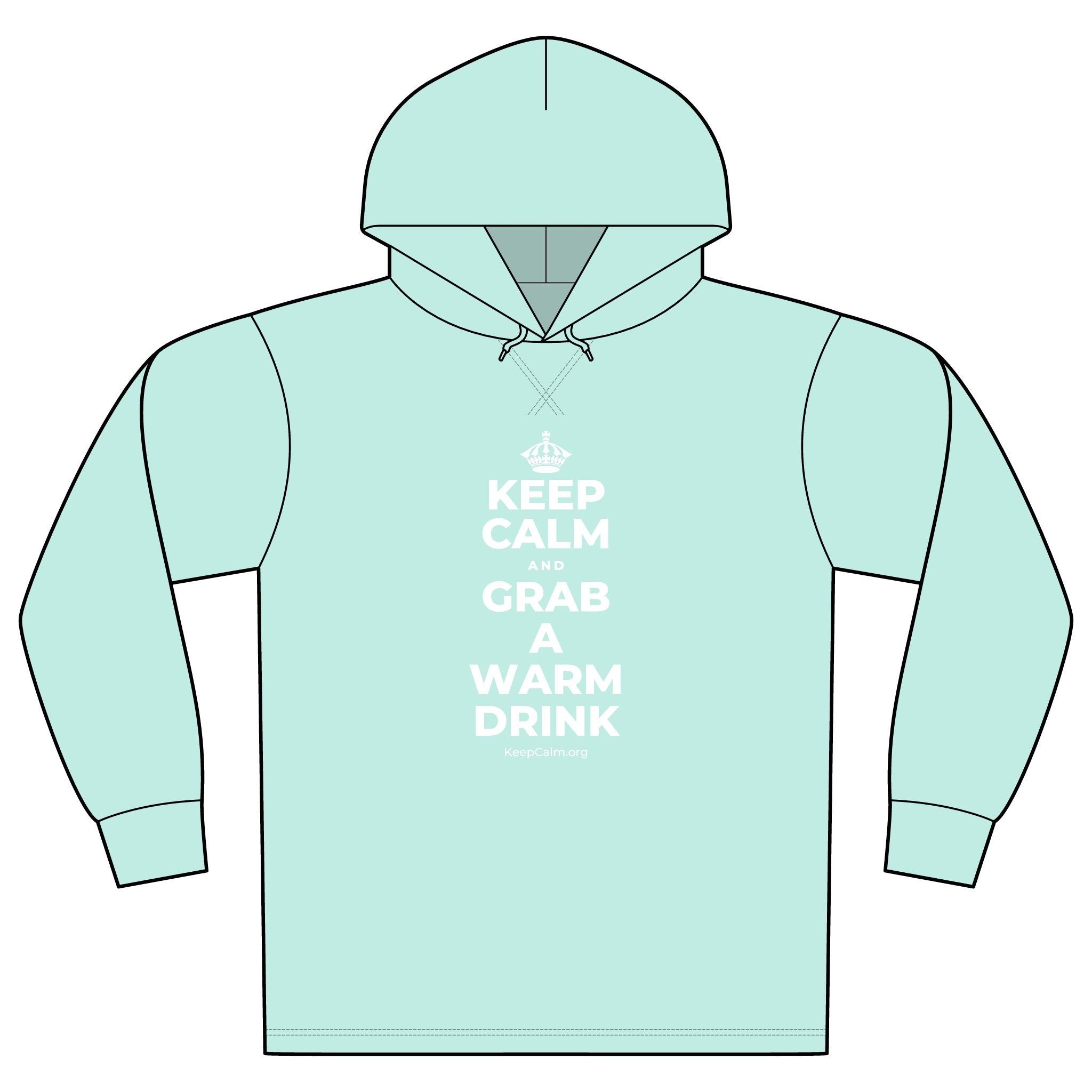 KEEP CALM AND GRAB A WARM DRINK Organic Hoodie Tee