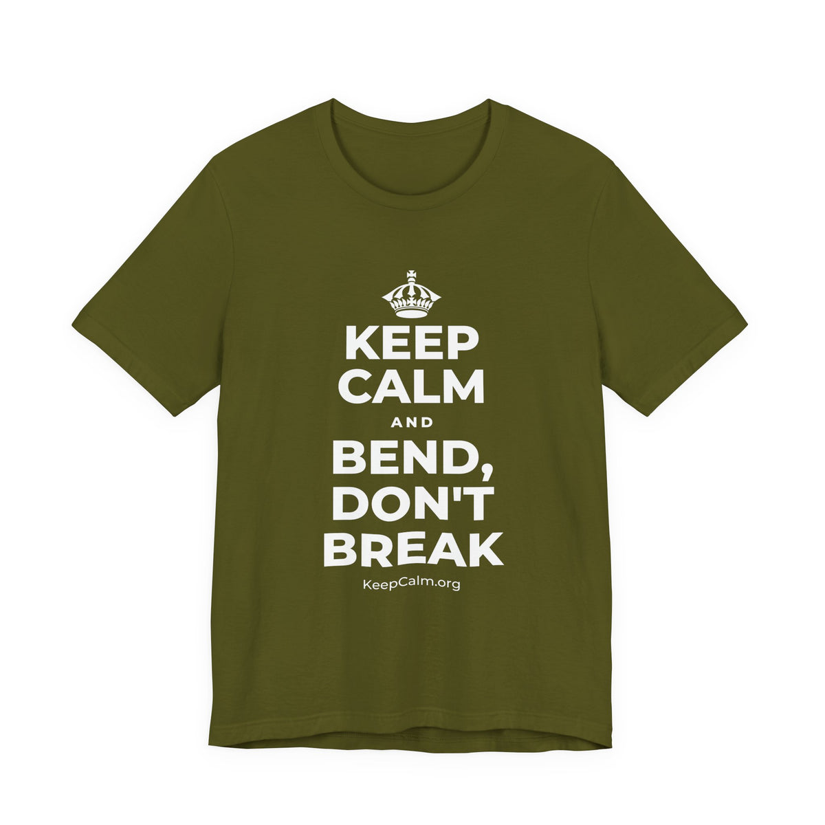 KEEP CALM AND BEND, DON'T BREAK T-Shirt (Baby Blue–Silver)