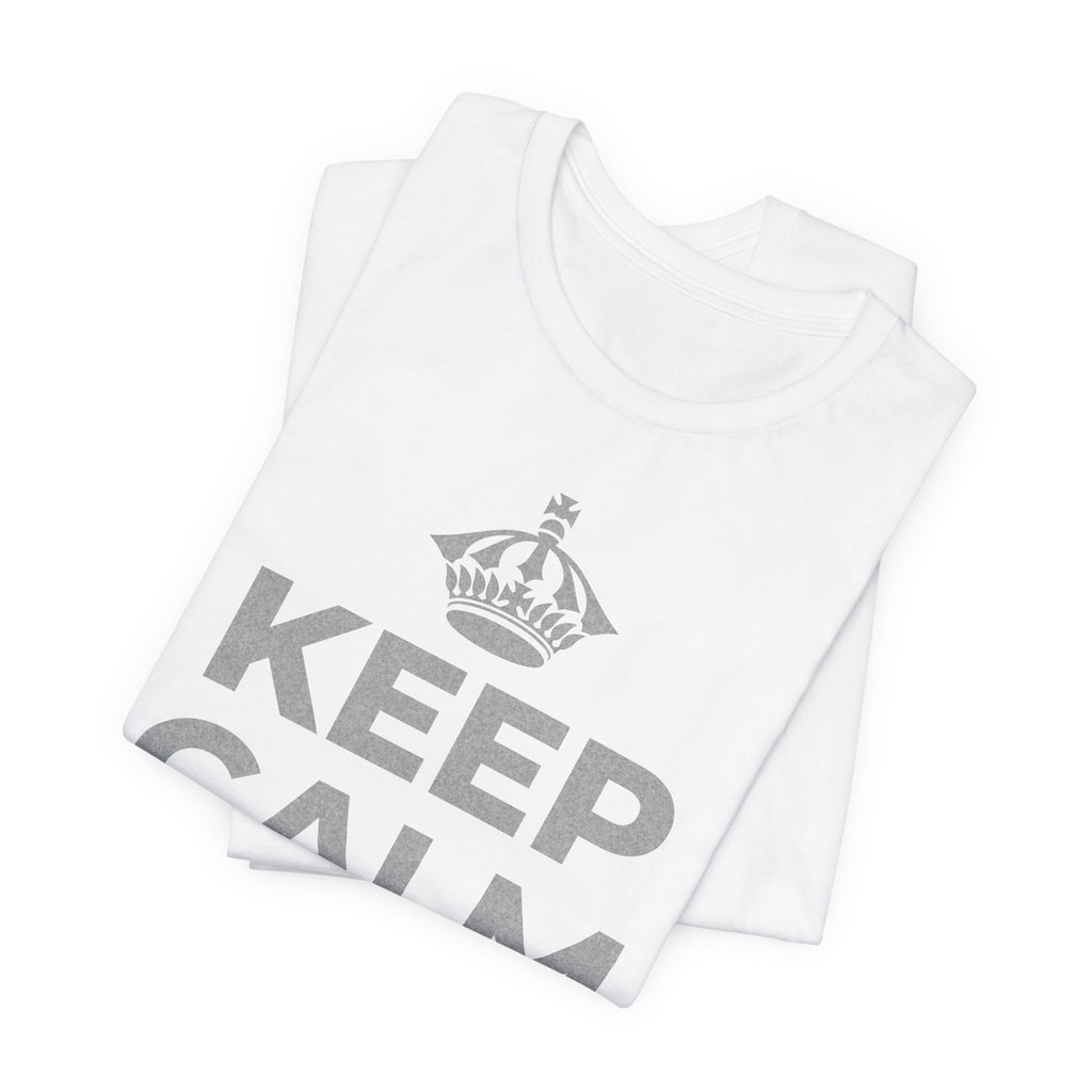 KEEP CALM AND 相信好事正在路上 T-Shirt (White–Asphalt)