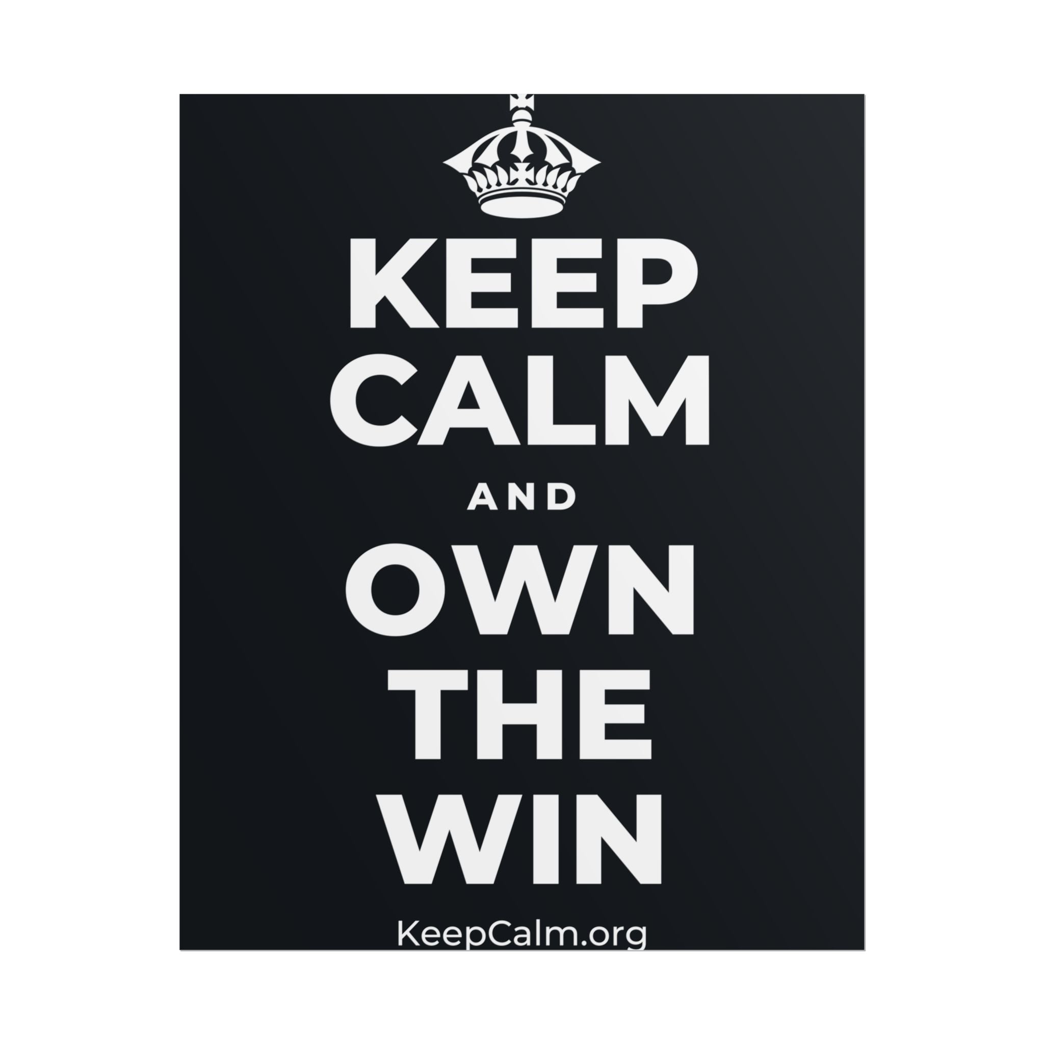 KEEP CALM AND OWN THE WIN Poster (Dark)