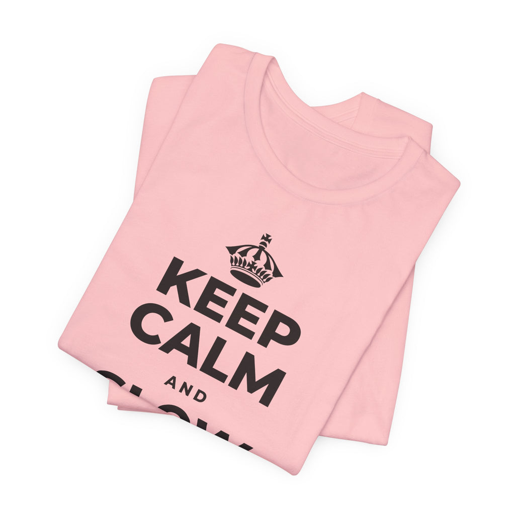 KEEP CALM AND SLOW YOUR ROLL T-Shirt (White–Asphalt)