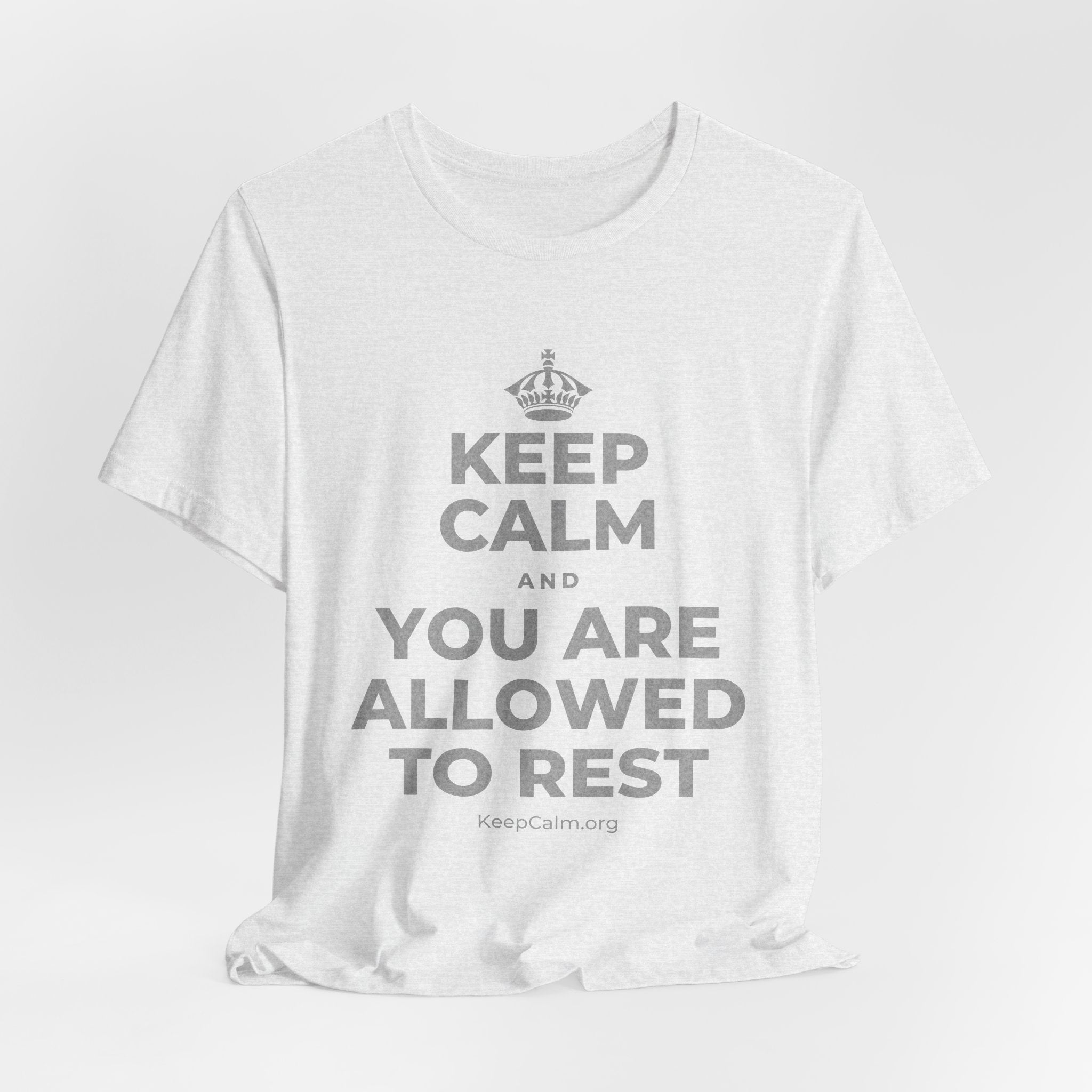 KEEP CALM AND YOU ARE ALLOWED TO REST T-Shirt (Soft Cream–Heather Mauve)
