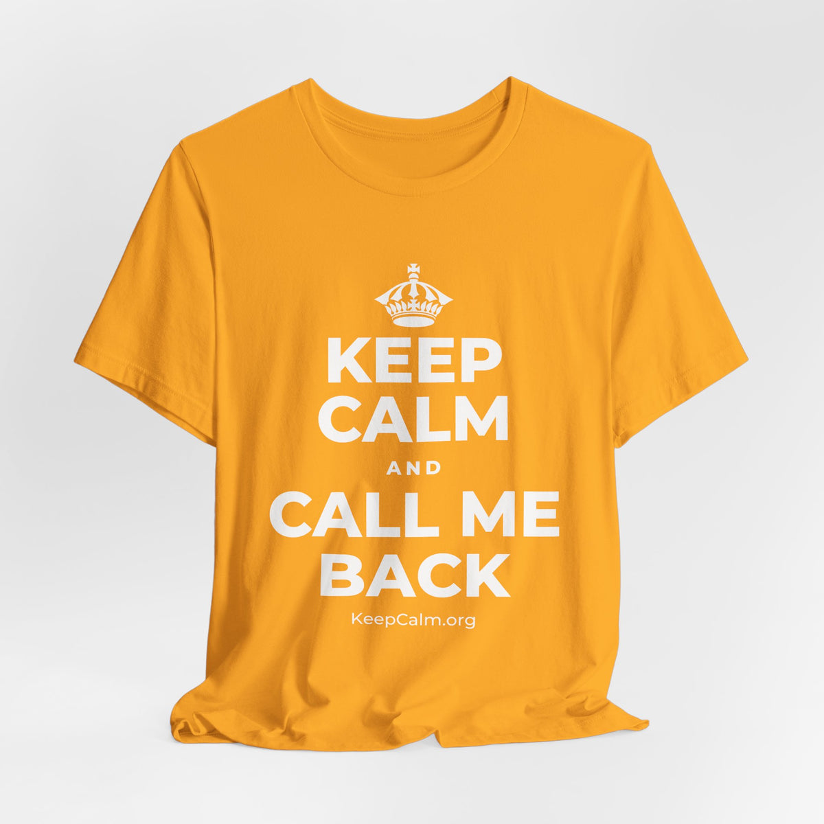 KEEP CALM AND CALL ME BACK T-Shirt (Baby Blue–Silver)