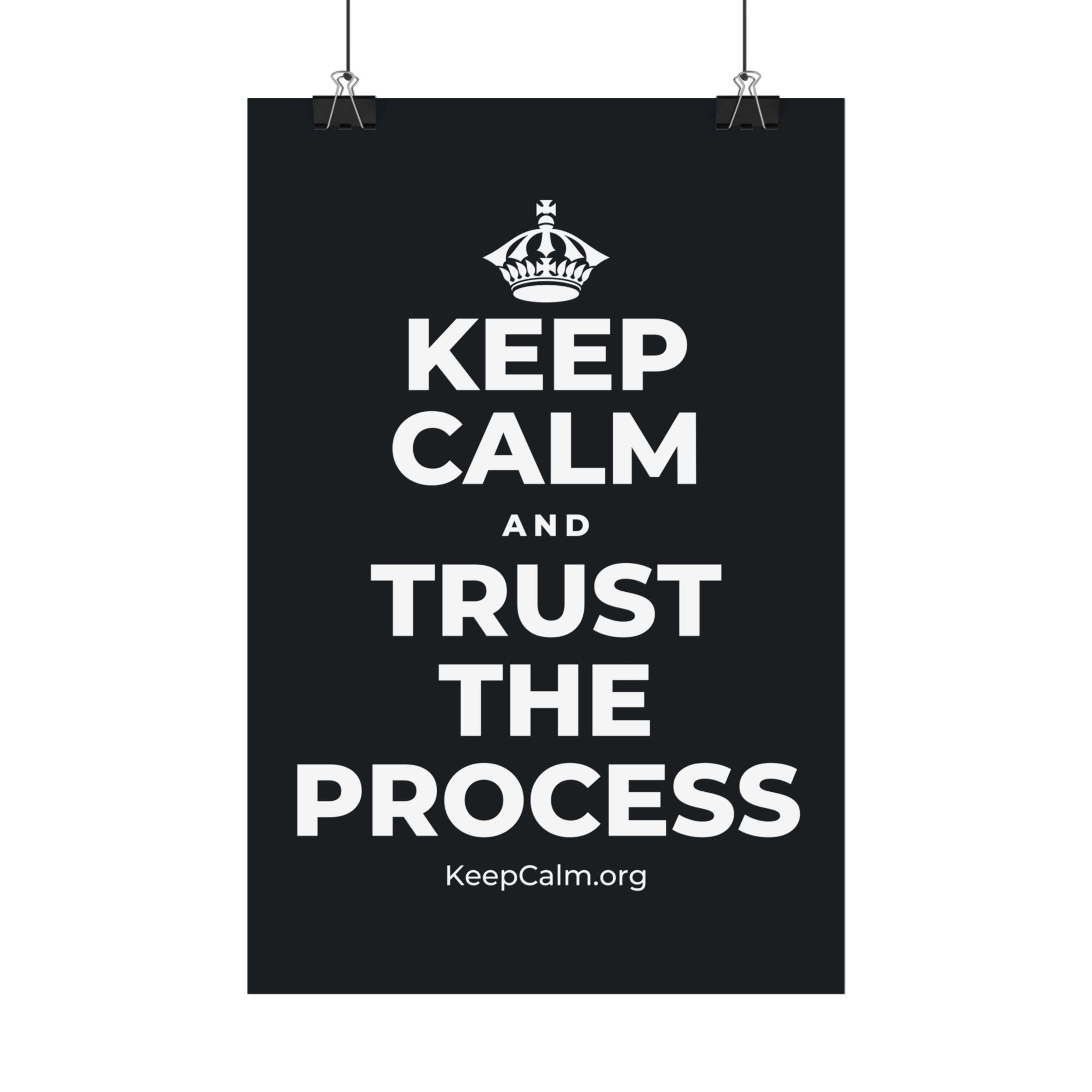 KEEP CALM AND TRUST THE PROCESS Satin Poster (Dark)