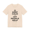KEEP CALM AND LET PEOPLE HELP T-Shirt (Soft Cream–Heather Mauve)
