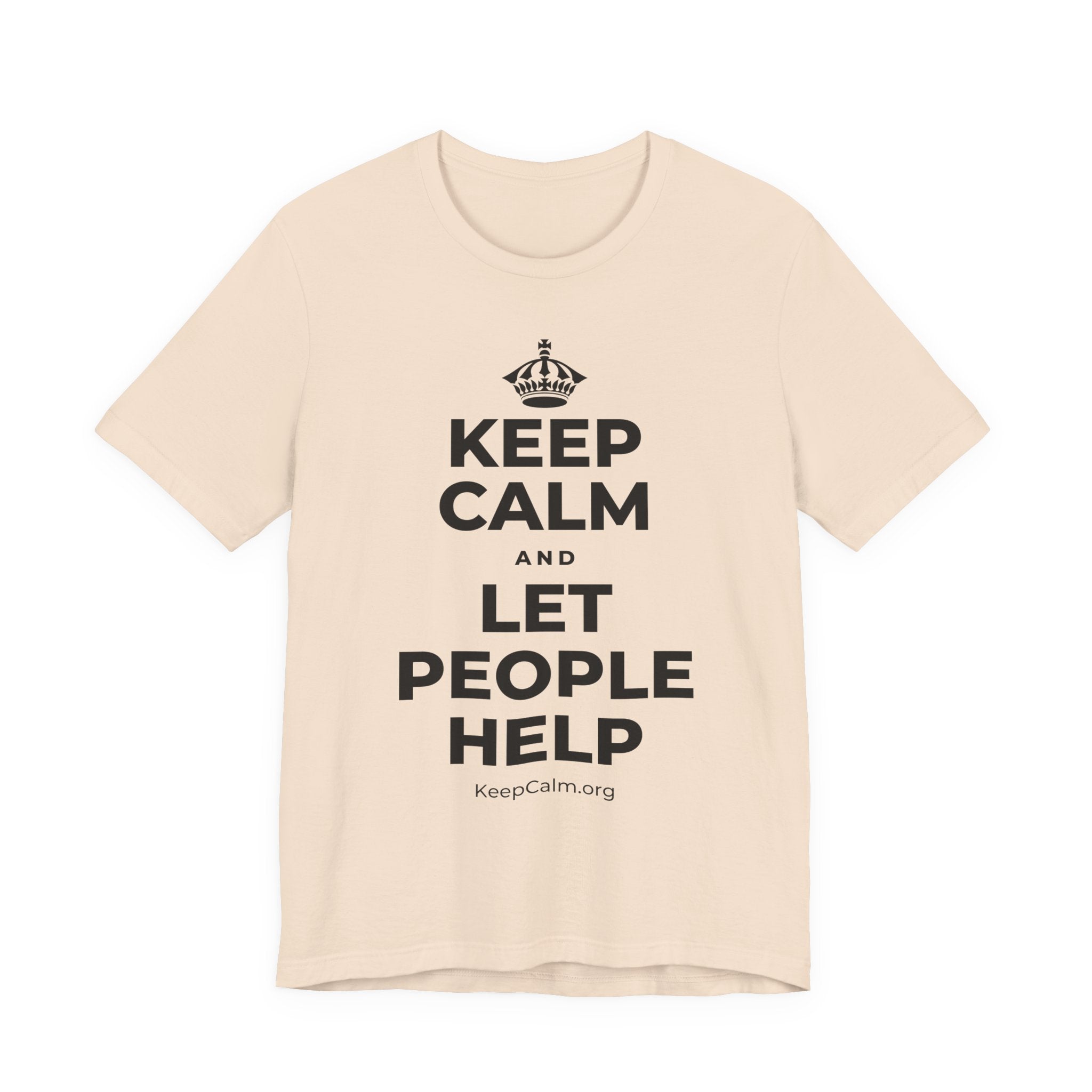 KEEP CALM AND LET PEOPLE HELP T-Shirt (Soft Cream–Heather Mauve)