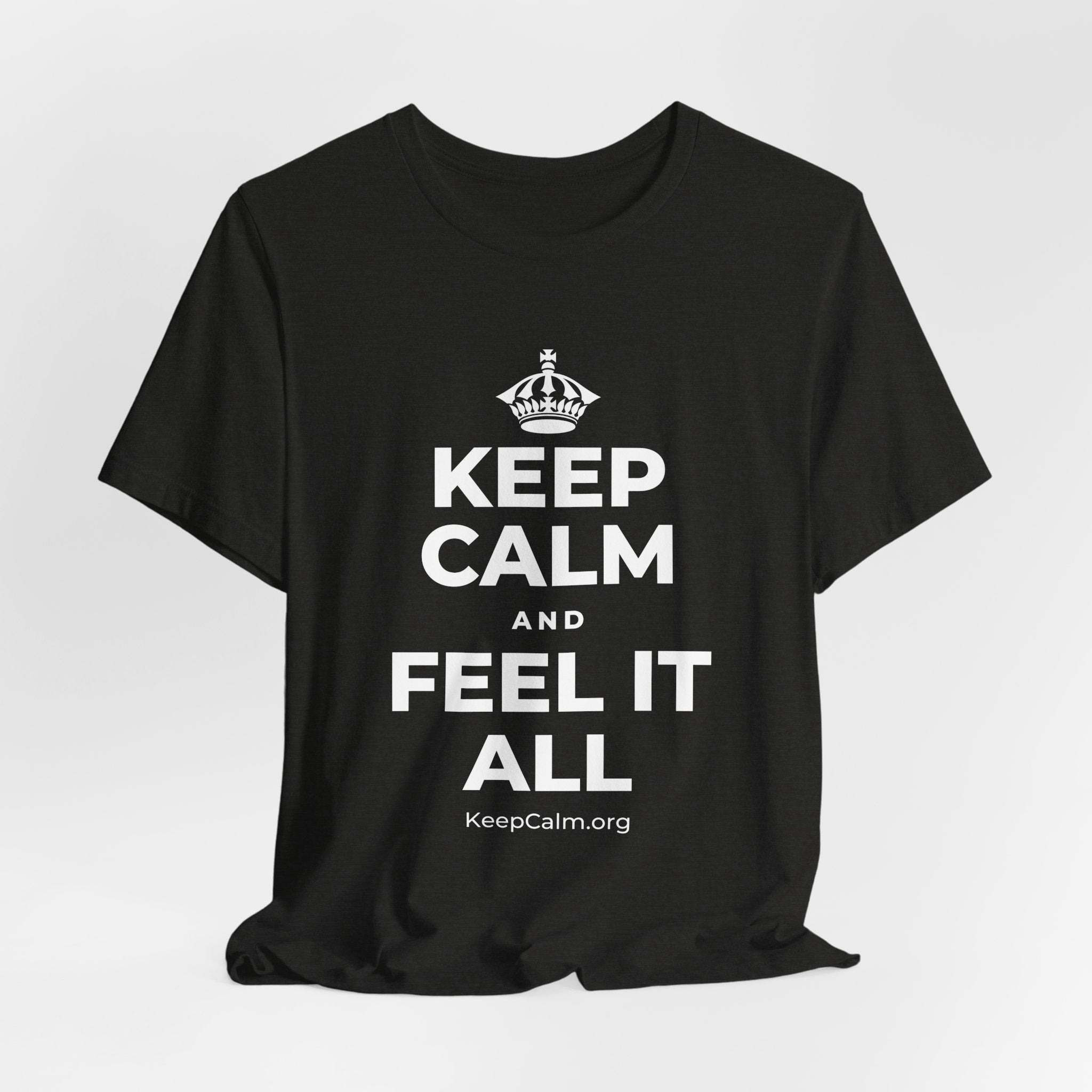 KEEP CALM AND FEEL IT ALL T-Shirt (Soft Cream–Heather Mauve)