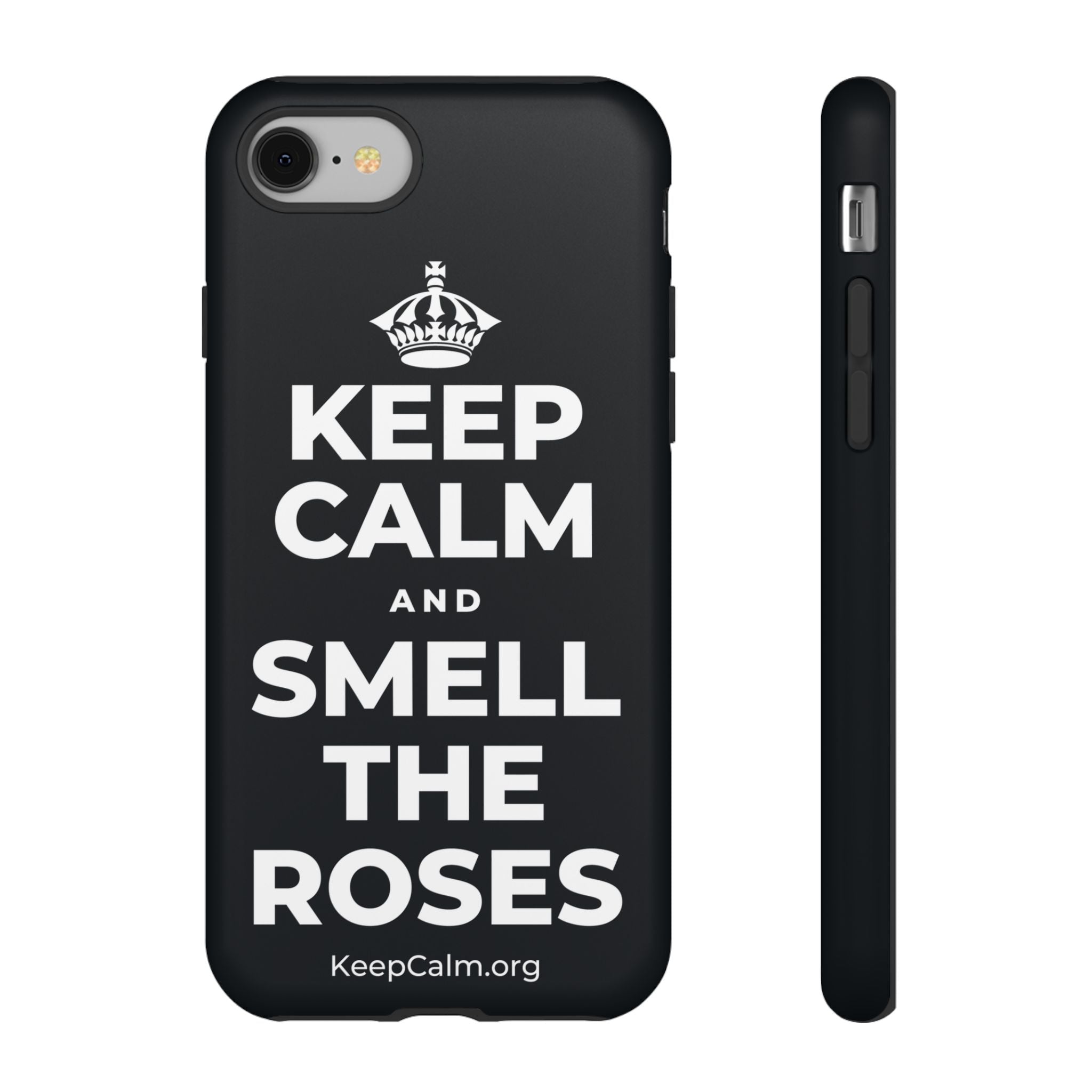 KEEP CALM AND SMELL THE ROSES Phone Case (Dark)