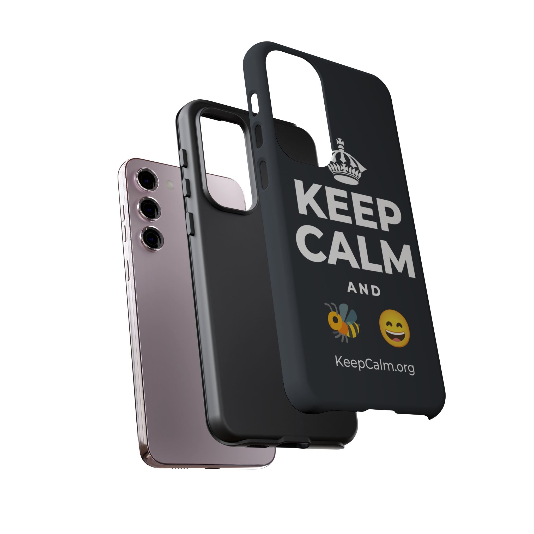 KEEP CALM AND 🐝 😄 Phone Case (Dark)