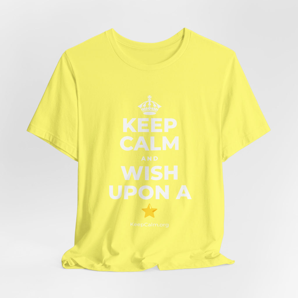 KEEP CALM AND WISH UPON A ⭐ T-Shirt (Soft Cream–Heather Mauve)