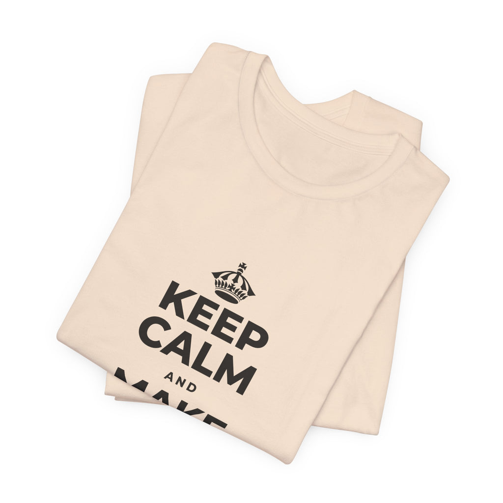 KEEP CALM AND MAKE SOMETHING TODAY T-Shirt (Soft Cream–Heather Mauve)