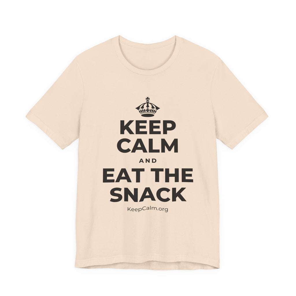 KEEP CALM AND EAT THE SNACK T-Shirt (Soft Cream–Heather Mauve)