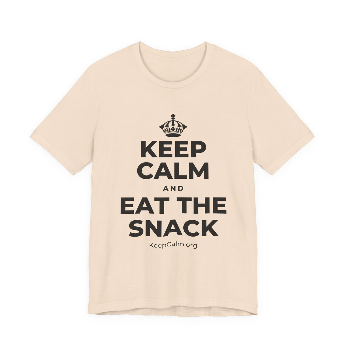KEEP CALM AND EAT THE SNACK T-Shirt (Soft Cream–Heather Mauve)