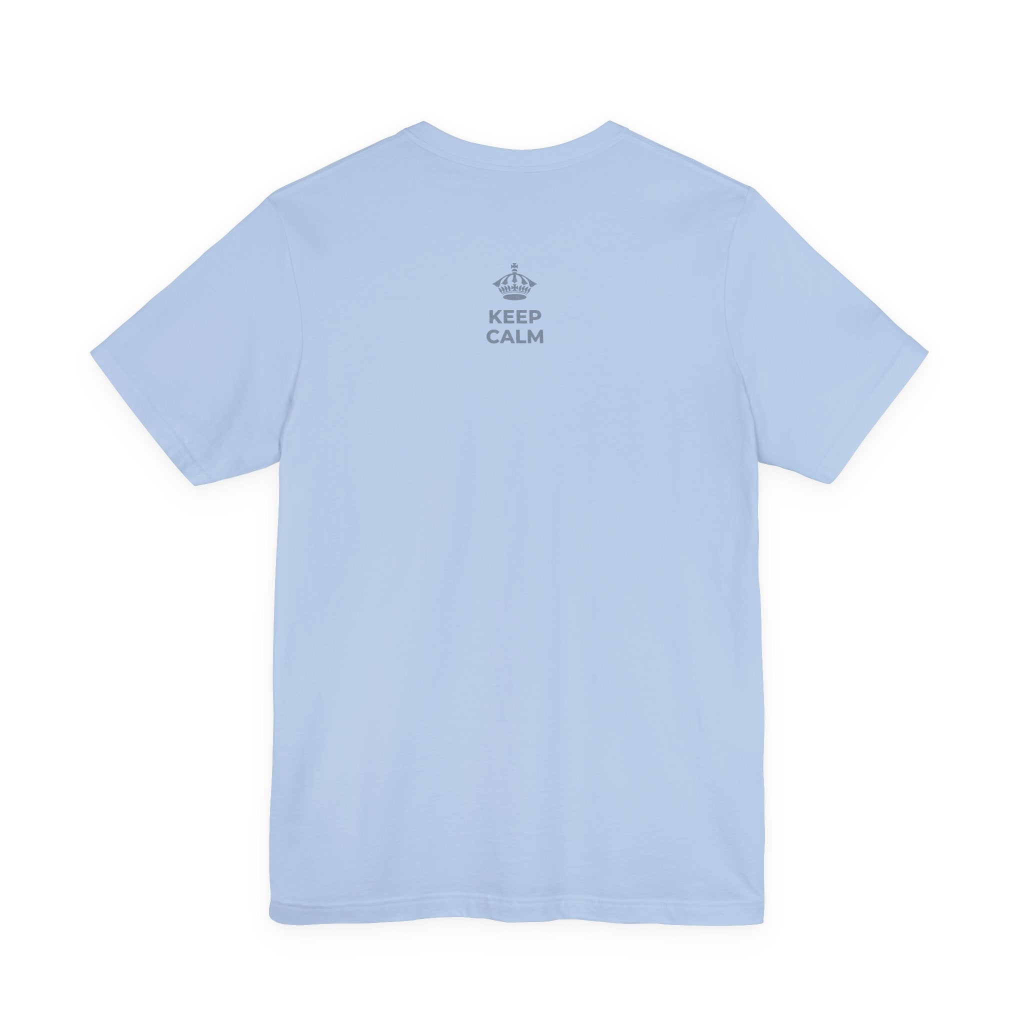 KEEP CALM AND DO IT SCARED T-Shirt (Baby Blue–Silver)
