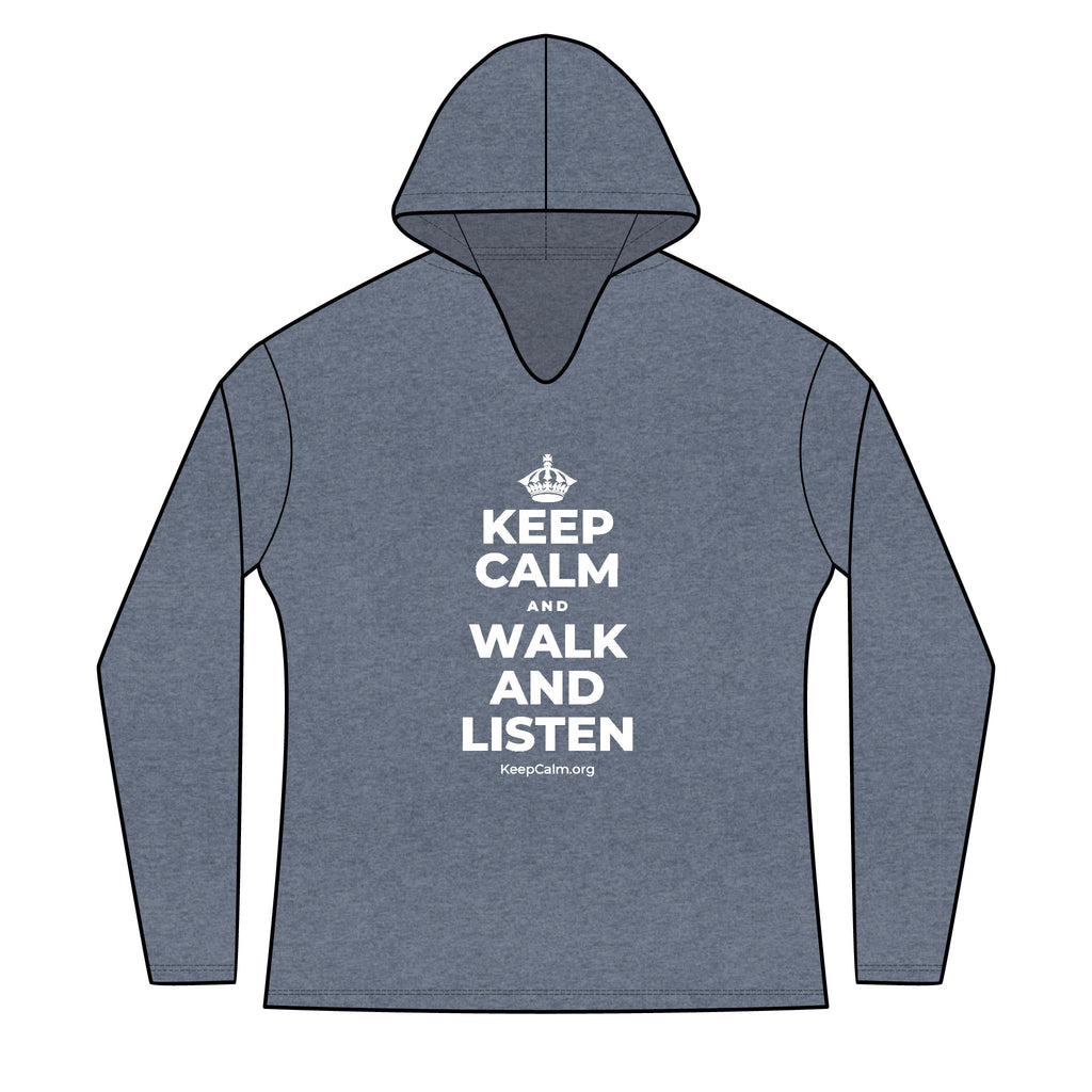 KEEP CALM AND WALK AND LISTEN Women's Long Sleeve Hoodie