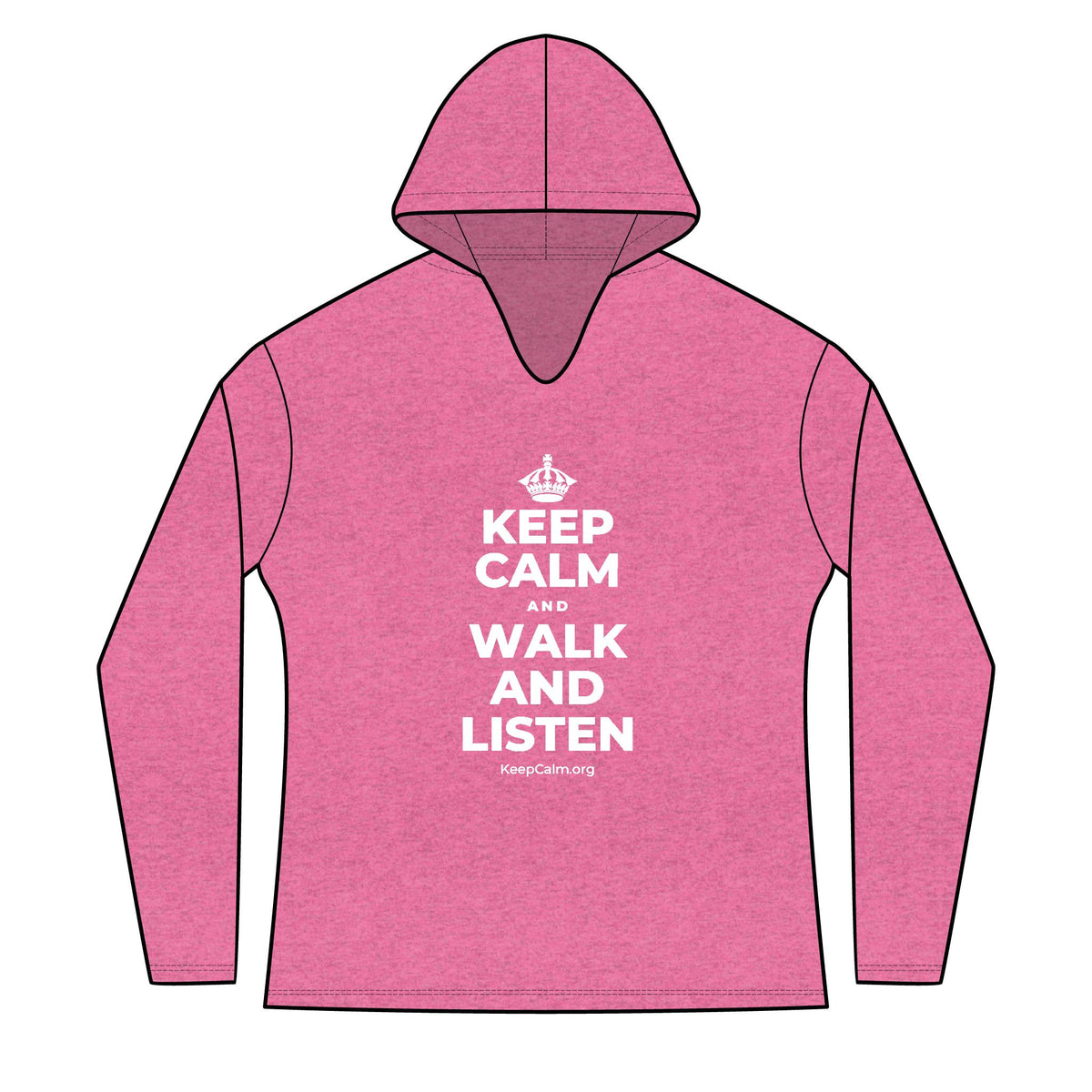 KEEP CALM AND WALK AND LISTEN Women's Long Sleeve Hoodie