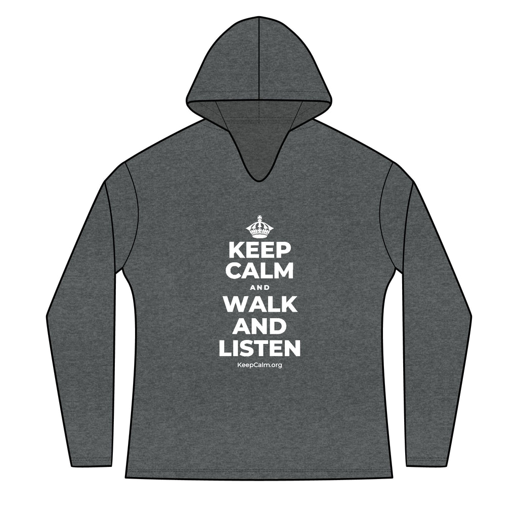 KEEP CALM AND WALK AND LISTEN Women's Long Sleeve Hoodie
