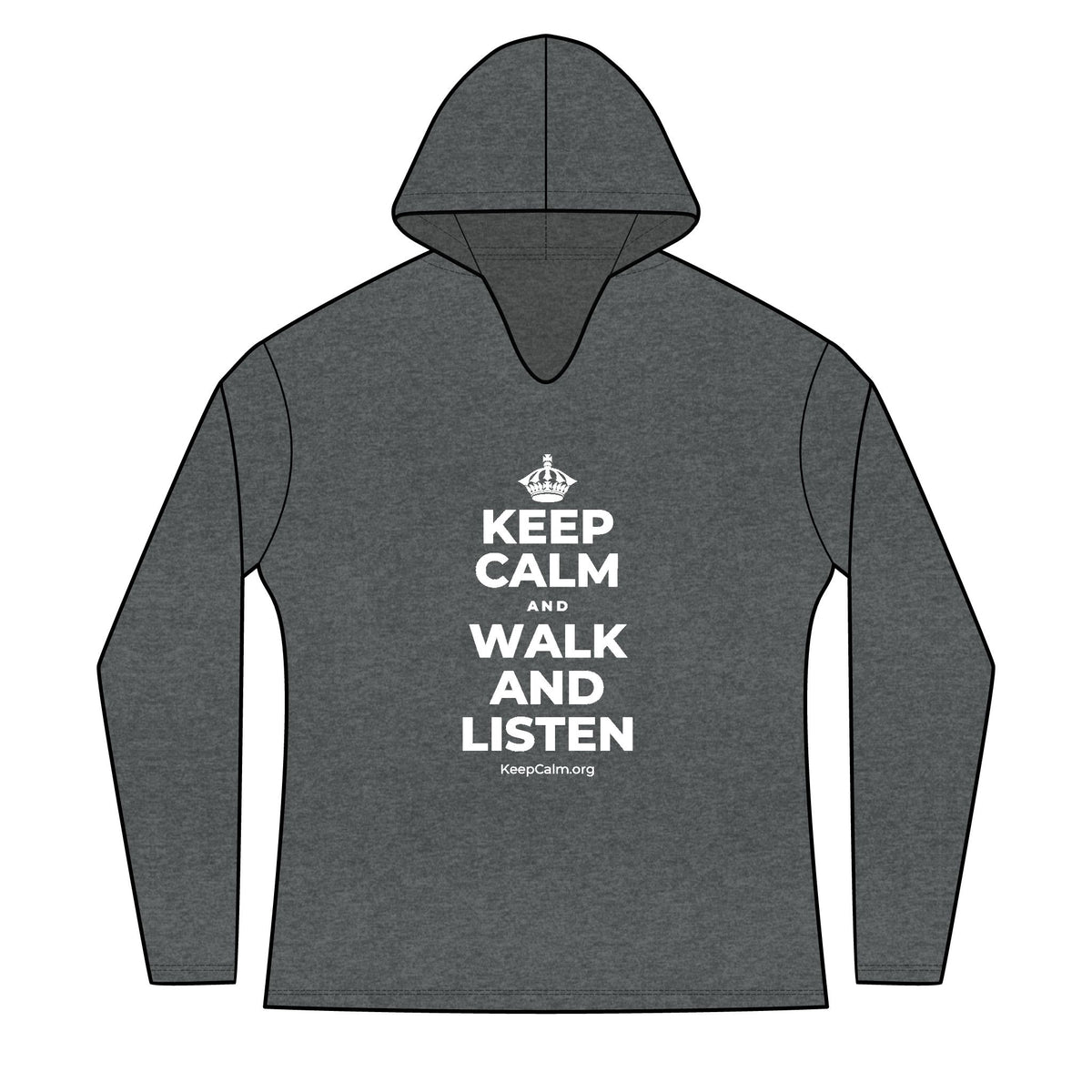 KEEP CALM AND WALK AND LISTEN Women's Long Sleeve Hoodie
