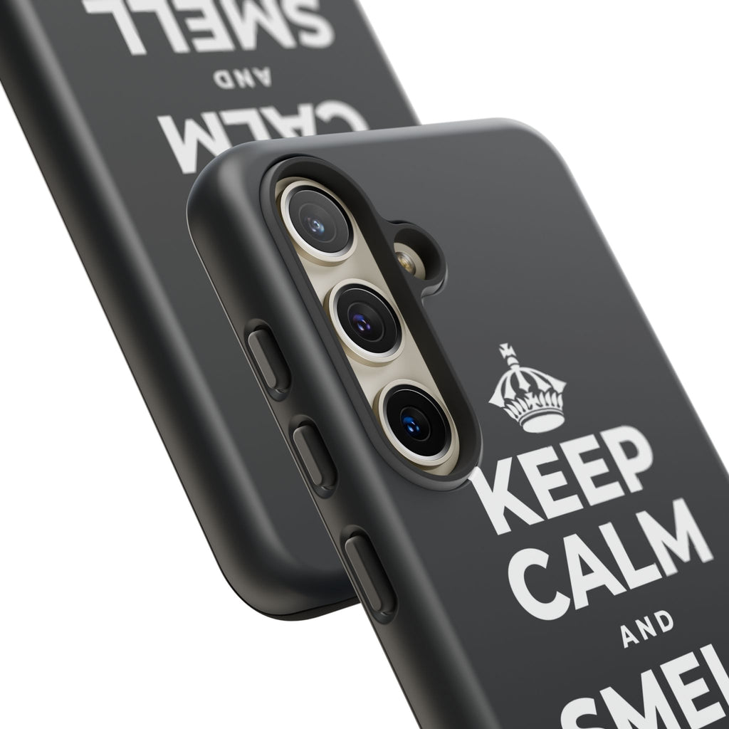 KEEP CALM AND SMELL THE ROSES Phone Case (Dark)