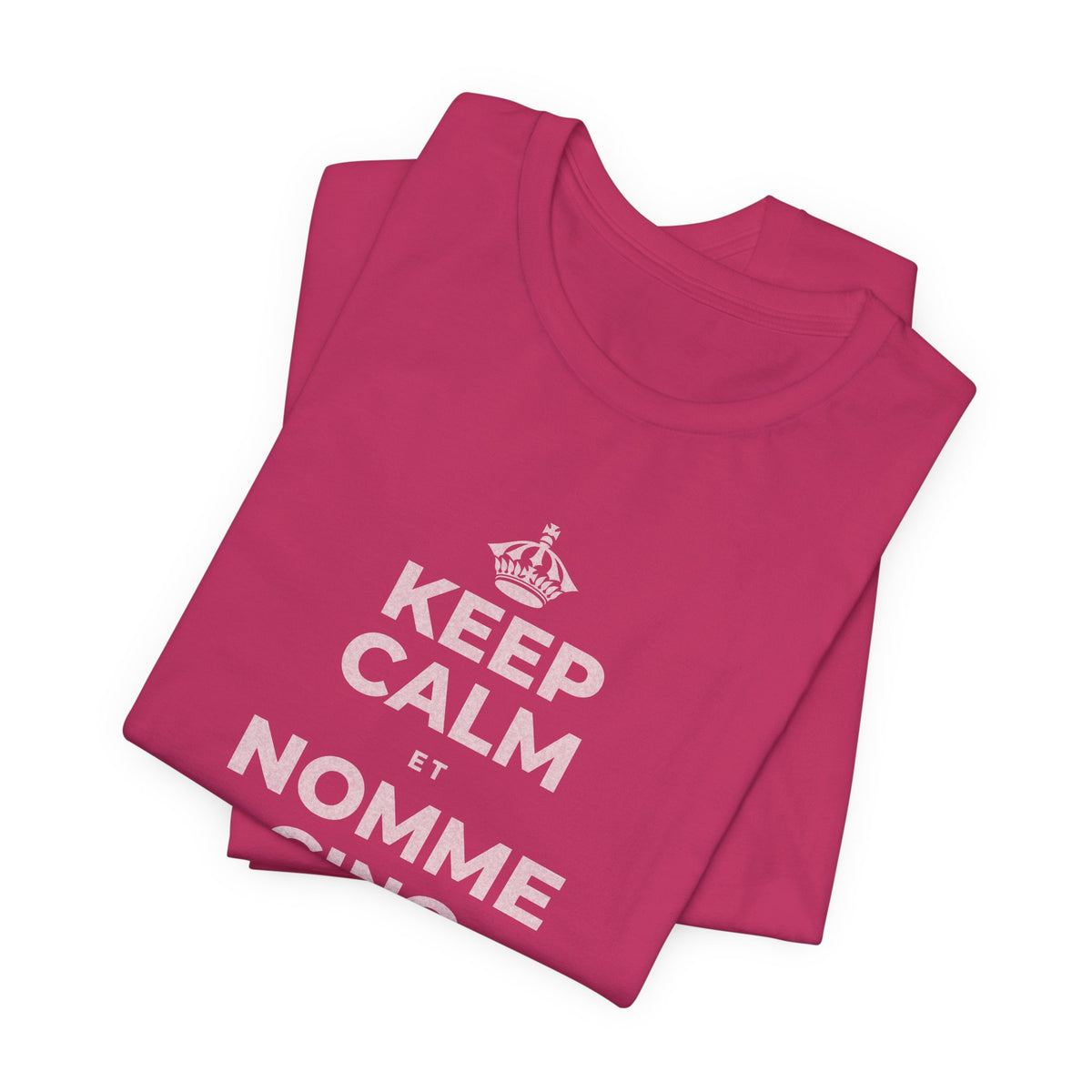KEEP CALM ET NOMME CINQ CHOSES QUE TU VOIS T-Shirt (Baby Blue–Silver)