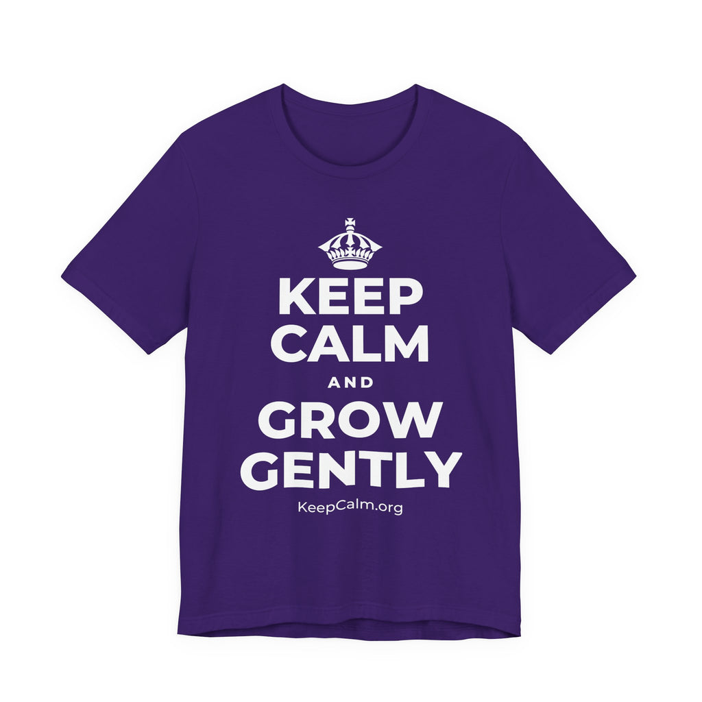 KEEP CALM AND GROW GENTLY T-Shirt (Soft Cream–Heather Mauve)