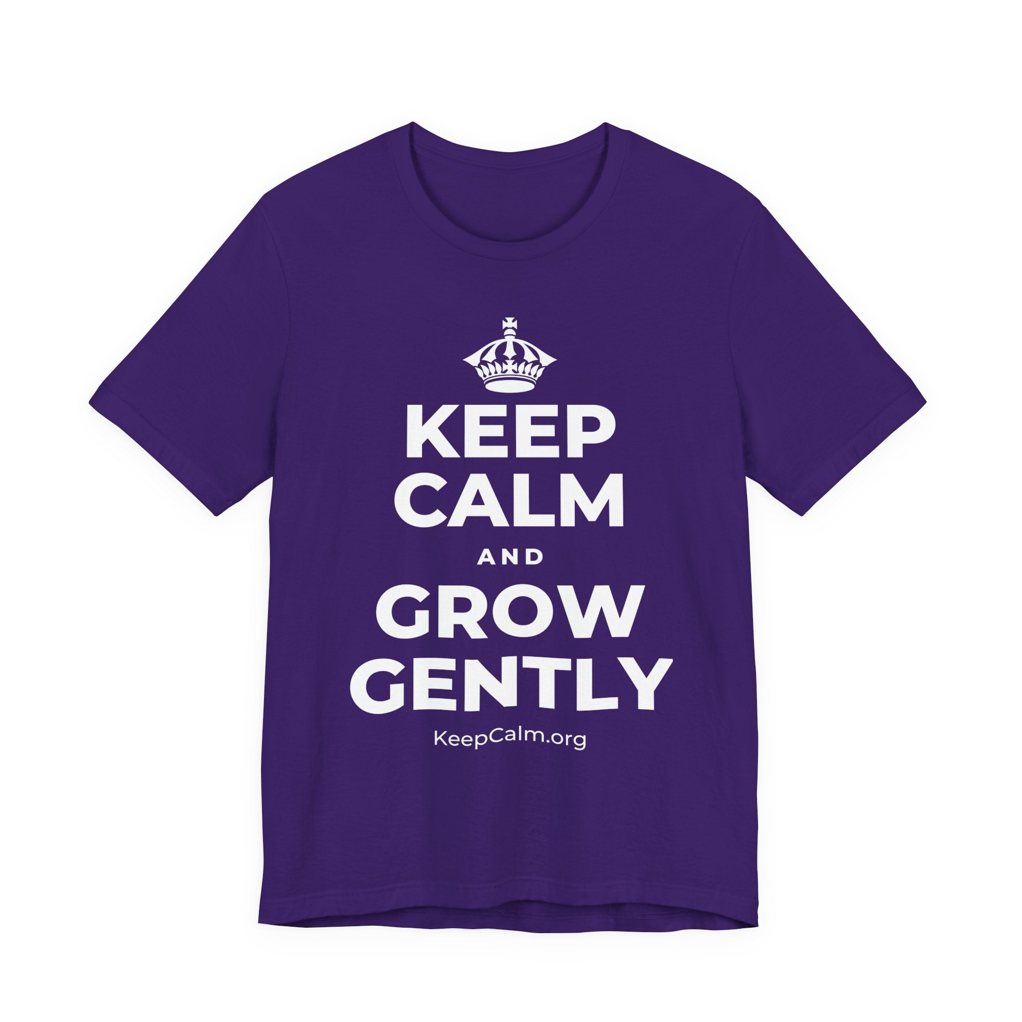KEEP CALM AND GROW GENTLY T-Shirt (Soft Cream–Heather Mauve)