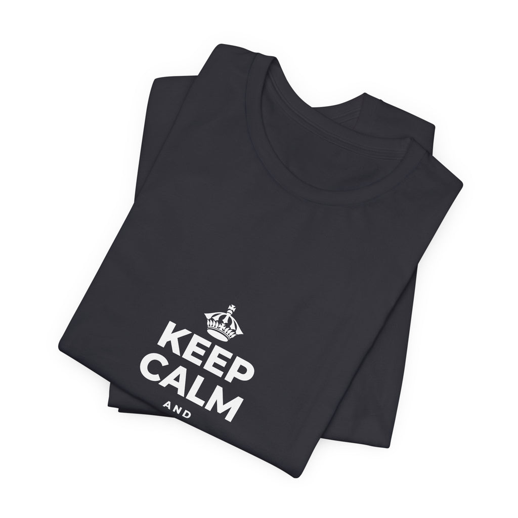 KEEP CALM AND STAY UNBOTHERED T-Shirt (Baby Blue–Silver)