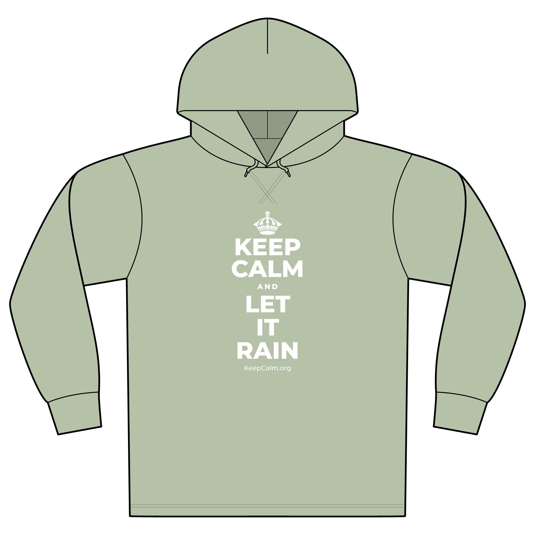 KEEP CALM AND LET IT RAIN Organic Hoodie Tee