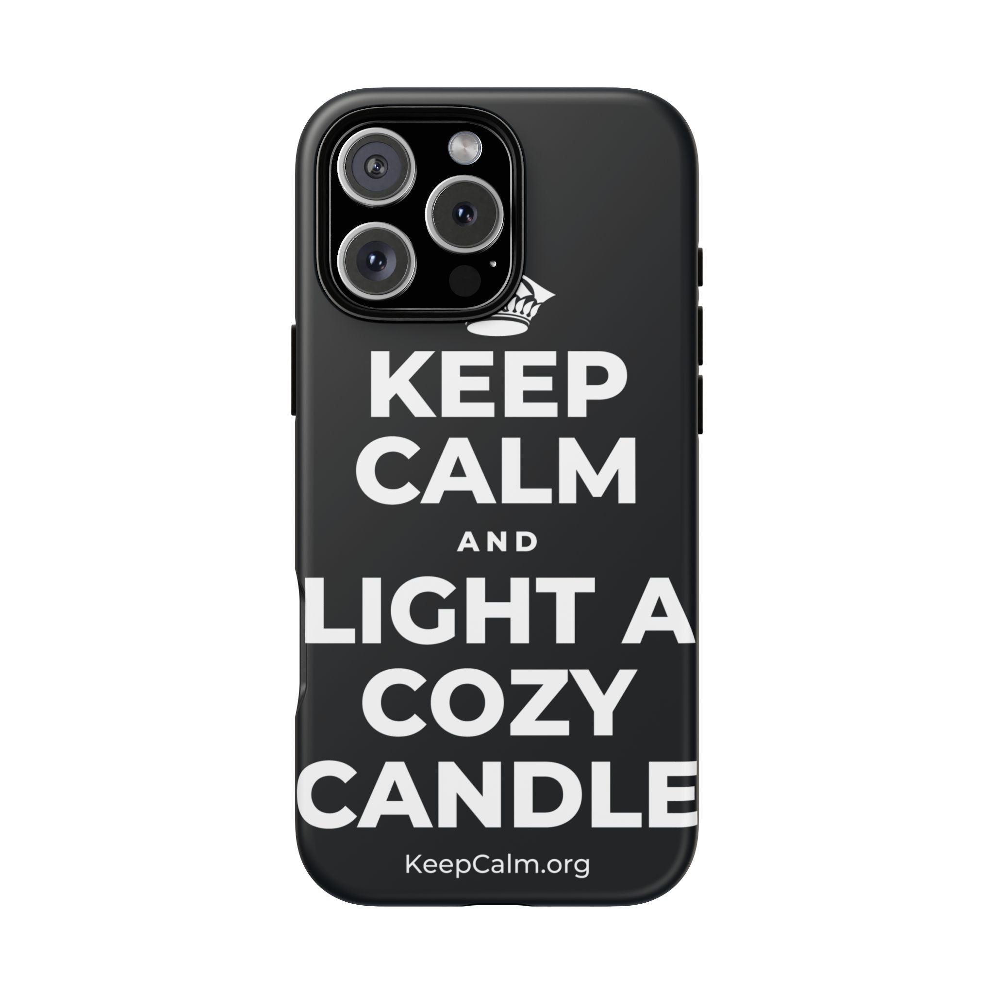 KEEP CALM AND LIGHT A COZY CANDLE Phone Case (Dark)