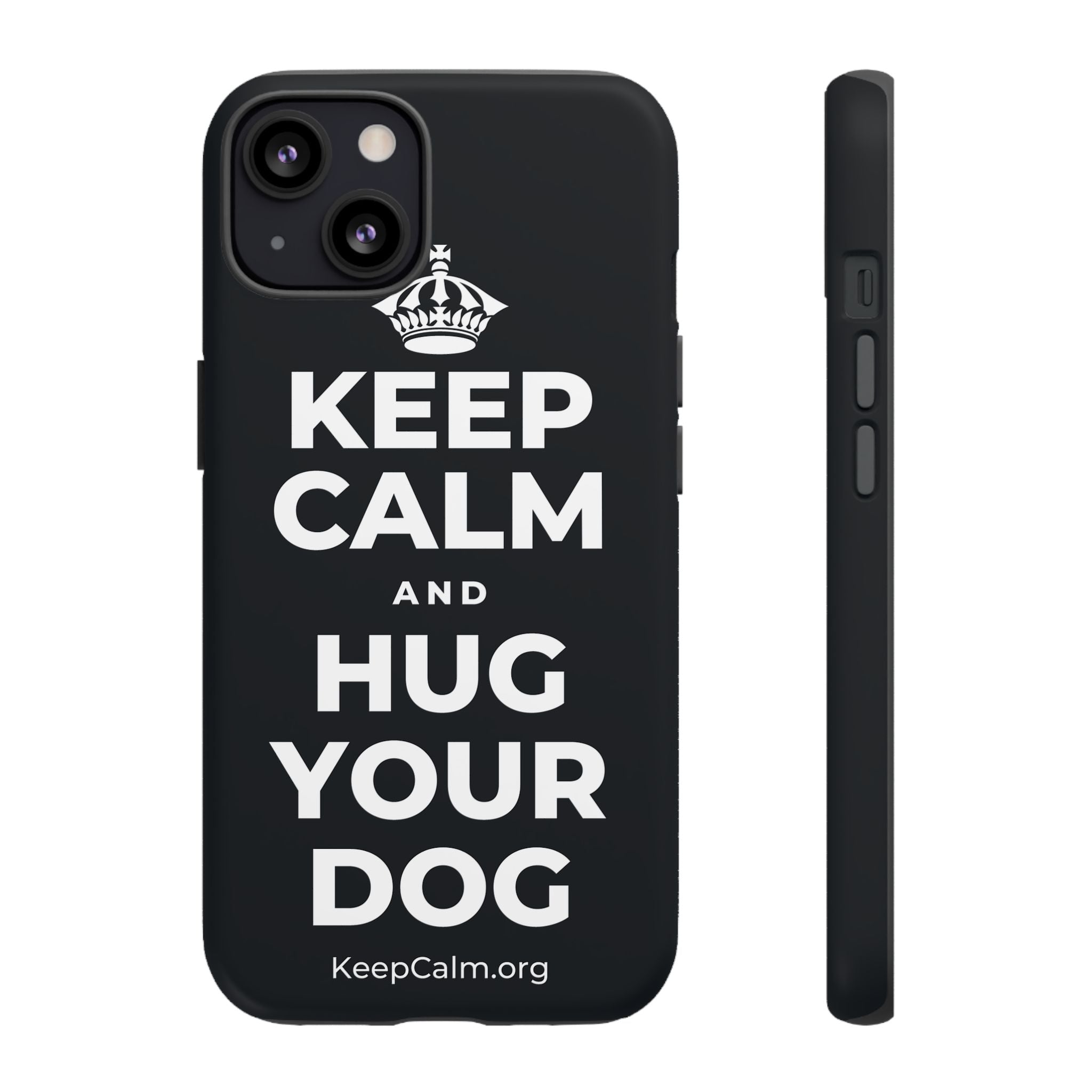 KEEP CALM AND HUG YOUR DOG Phone Case (Dark)
