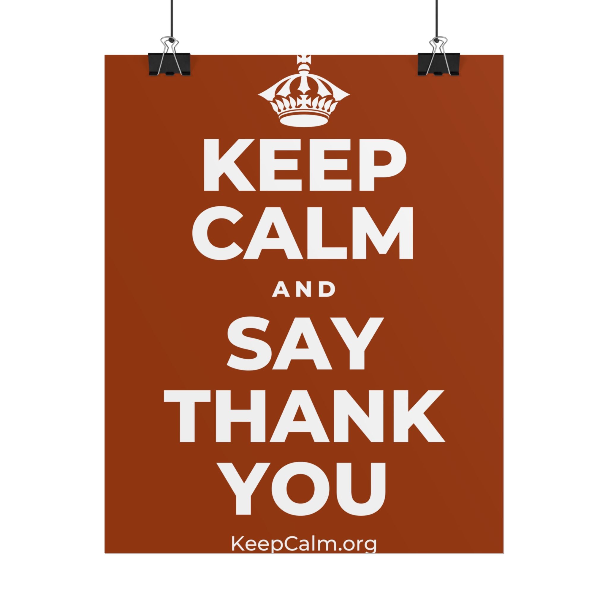KEEP CALM AND SAY THANK YOU Poster