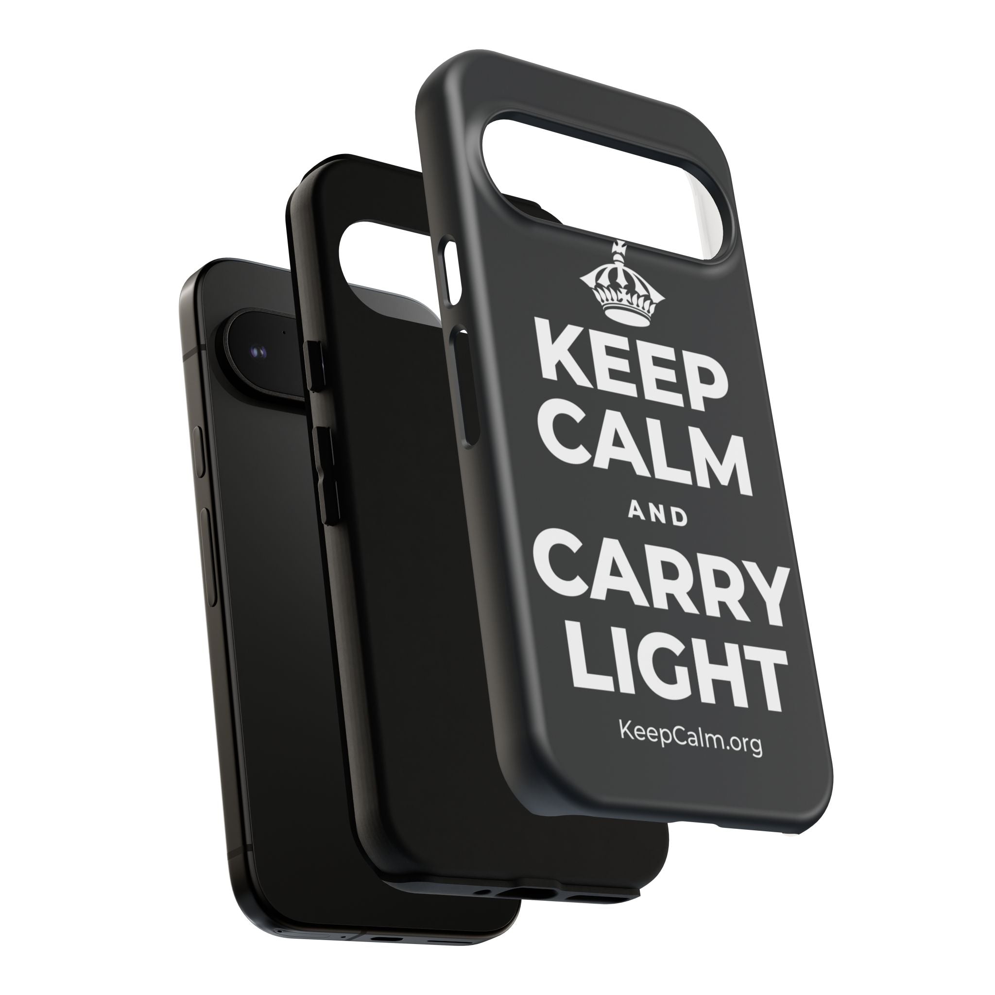 KEEP CALM AND CARRY LIGHT Phone Case (Dark)