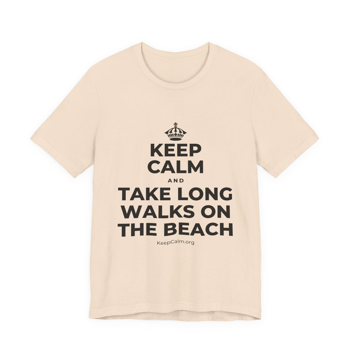 KEEP CALM AND TAKE LONG WALKS ON THE BEACH T-Shirt (Soft Cream–Heather Mauve)