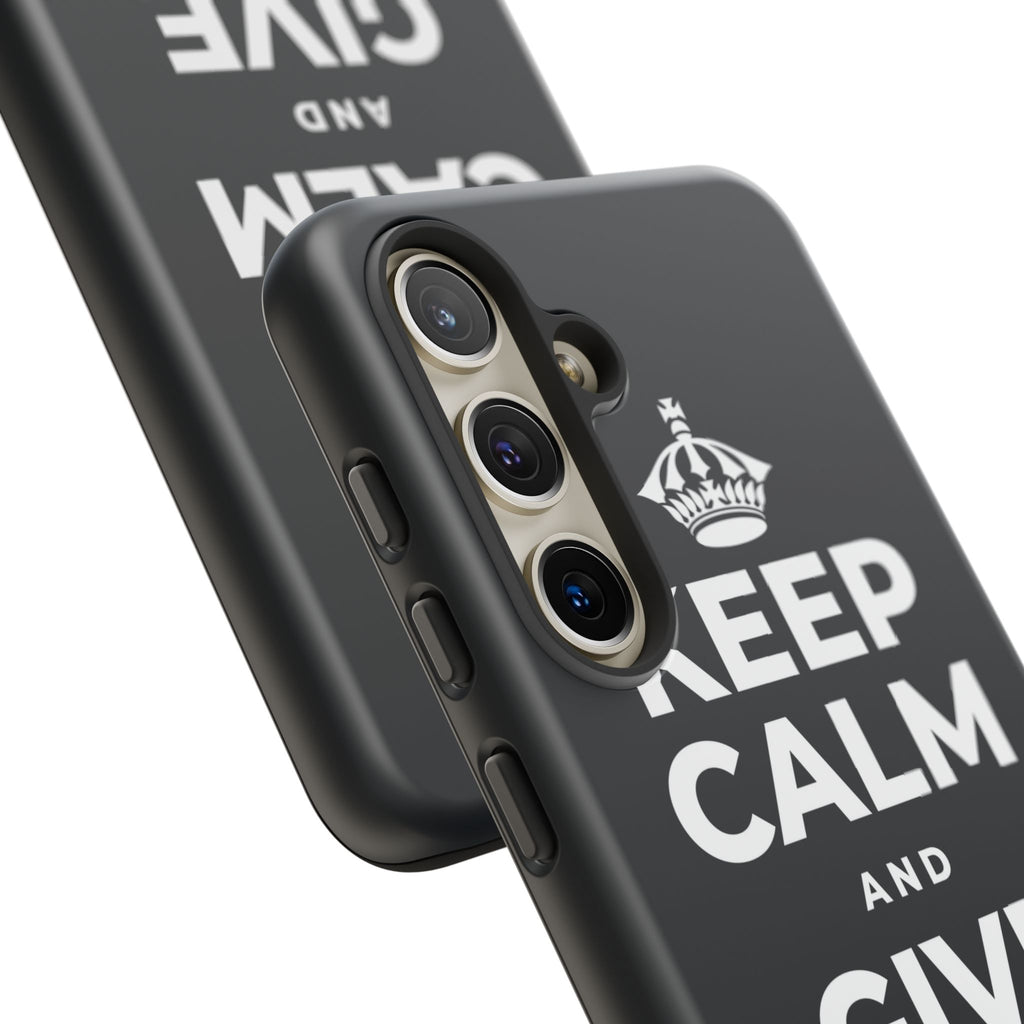 KEEP CALM AND GIVE THANKS DAILY Phone Case (Dark)