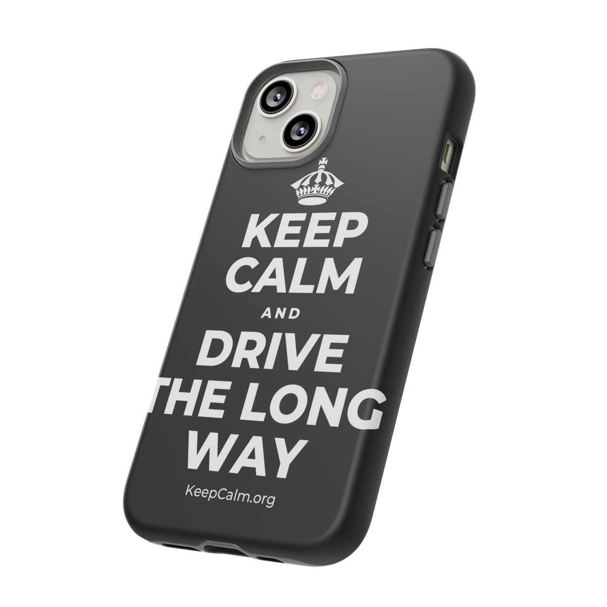 KEEP CALM AND DRIVE THE LONG WAY Phone Case (Dark)
