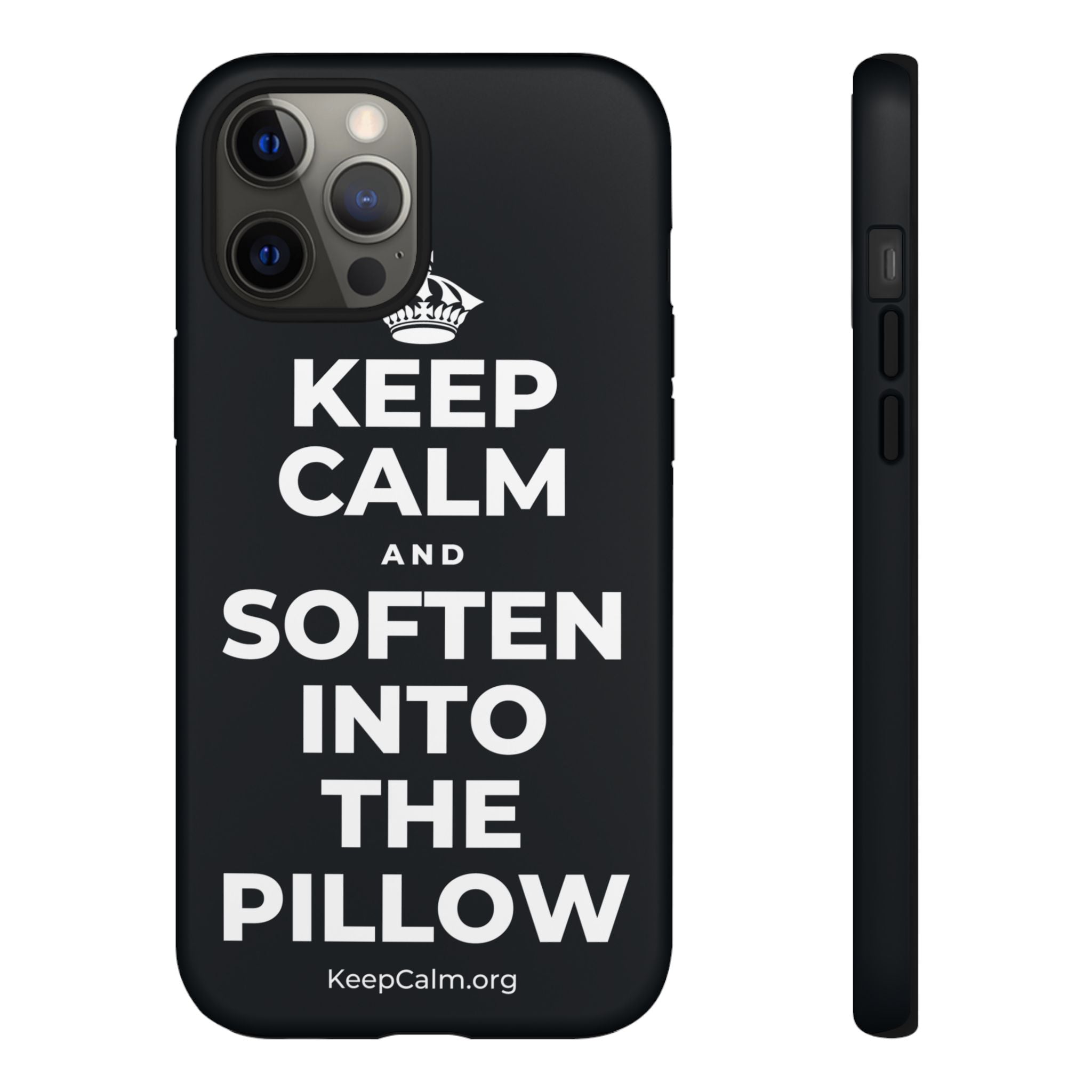 KEEP CALM AND SOFTEN INTO THE PILLOW Phone Case (Dark)