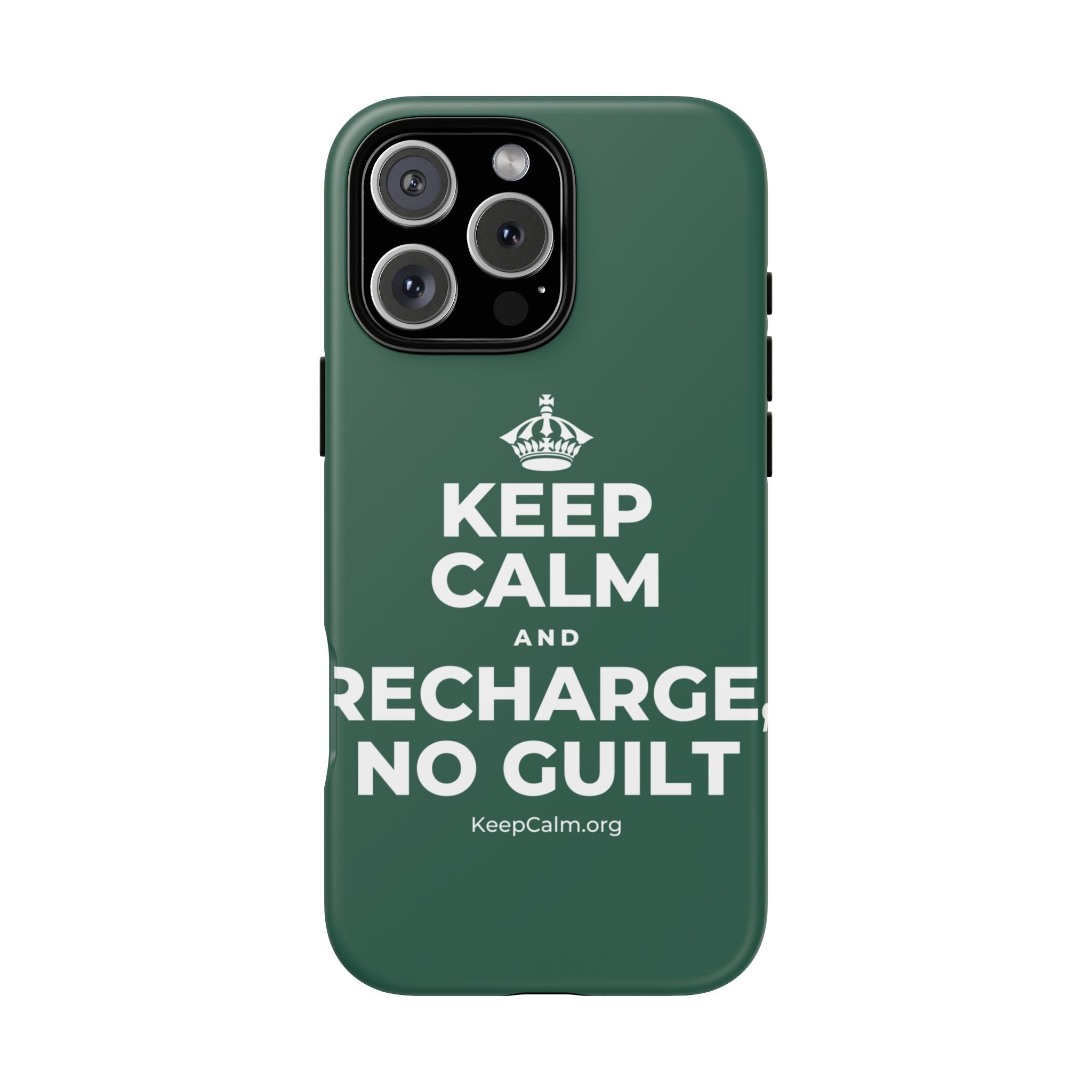 KEEP CALM AND RECHARGE, NO GUILT Phone Case