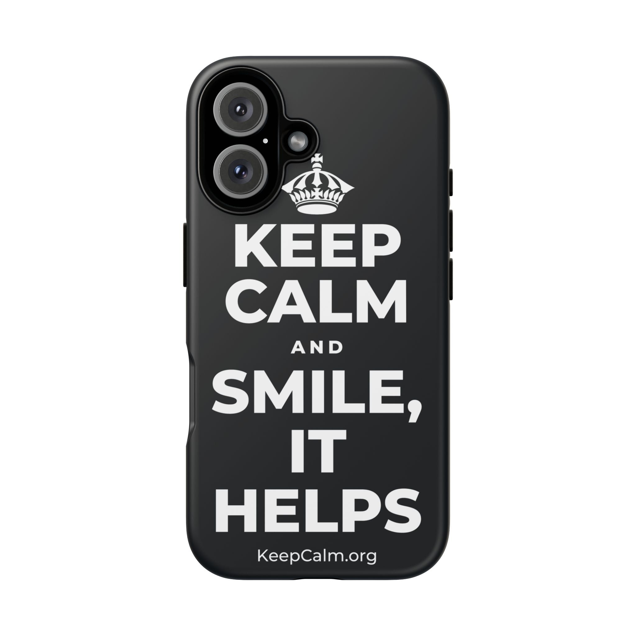 KEEP CALM AND SMILE, IT HELPS Phone Case (Dark)