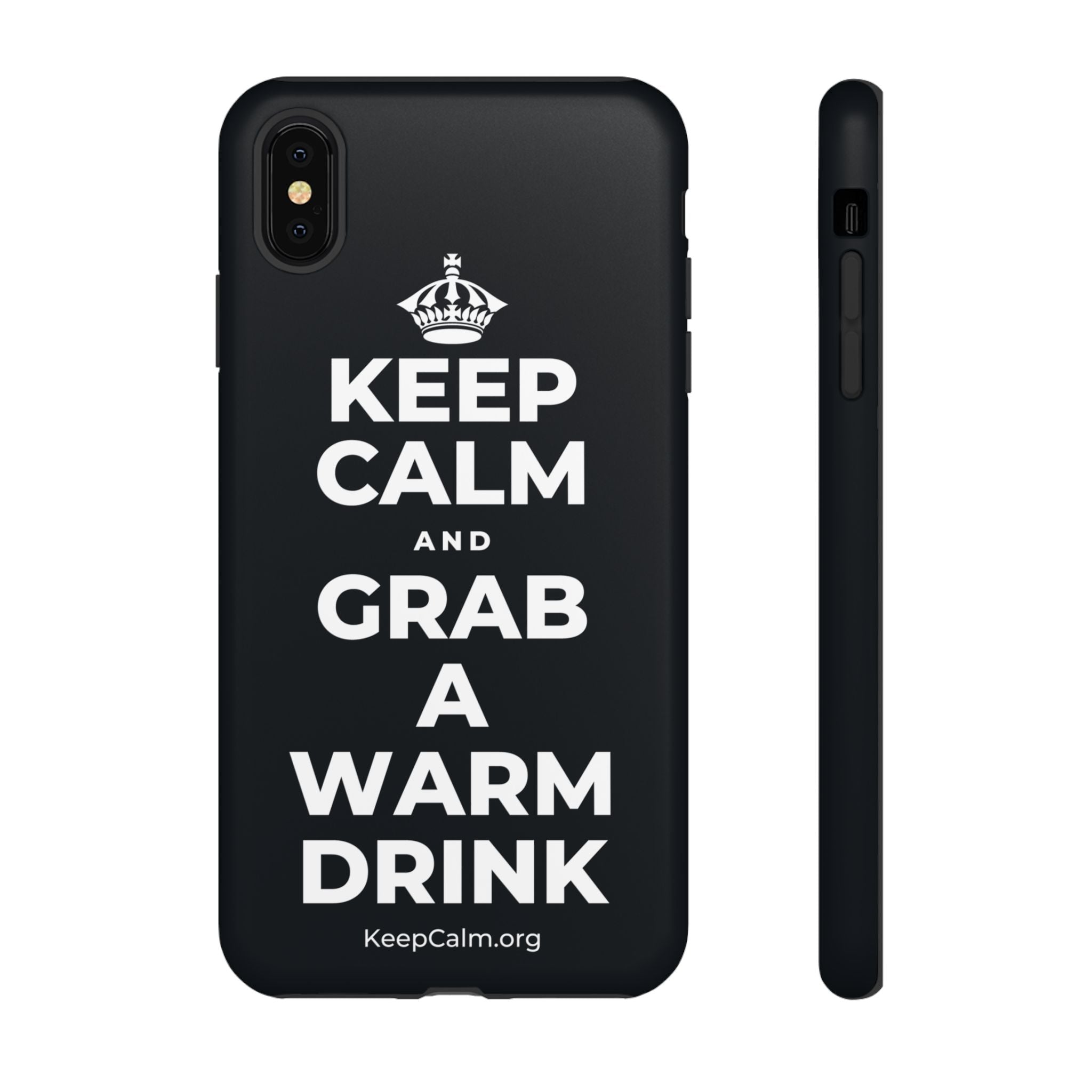 KEEP CALM AND GRAB A WARM DRINK Phone Case (Dark)