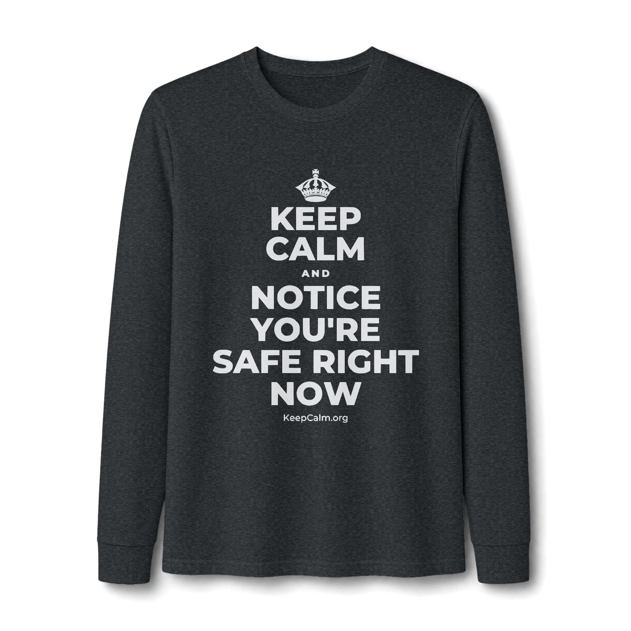 KEEP CALM AND NOTICE YOU'RE SAFE RIGHT NOW Long Sleeve Tee